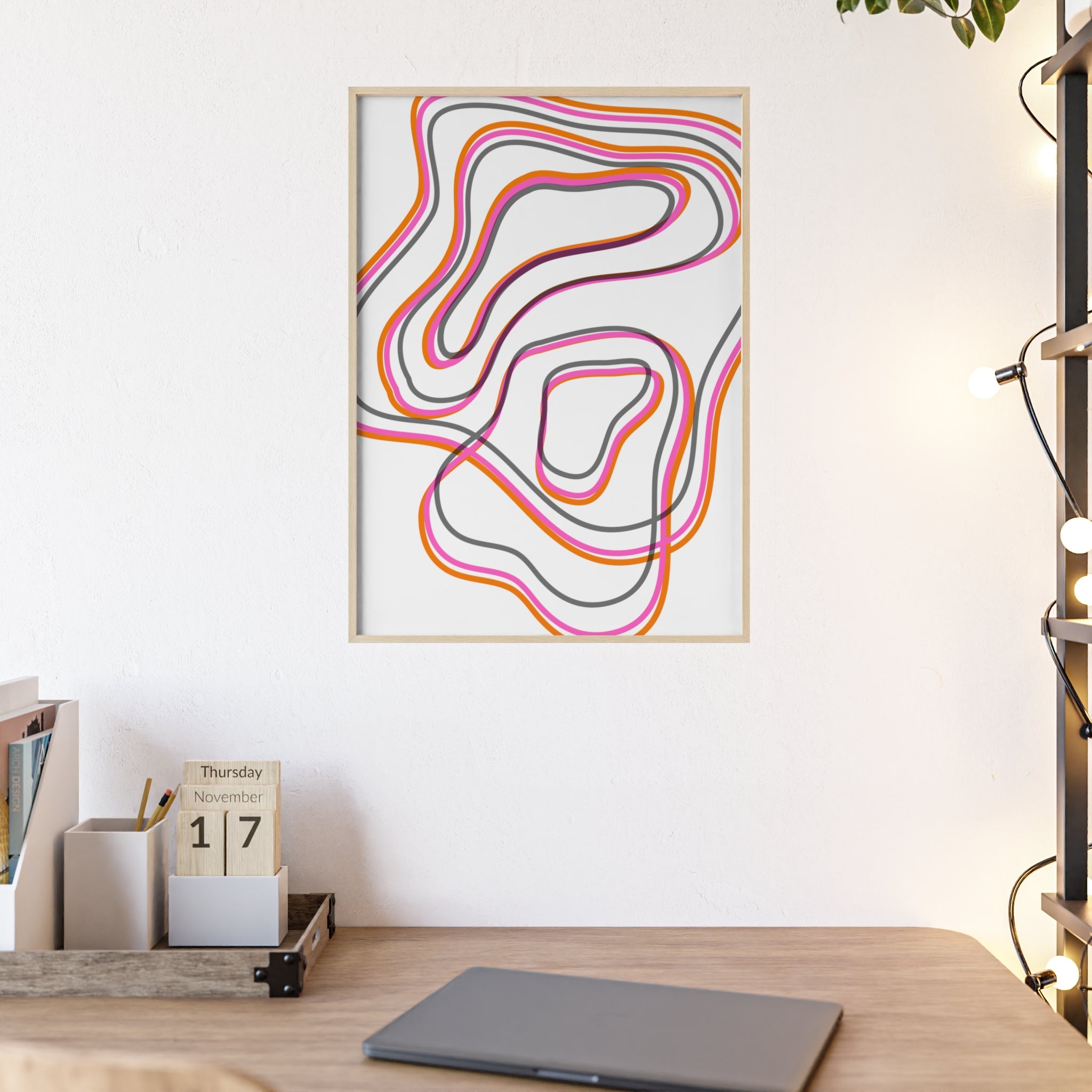 Farbenfrohes Abstraktes Kunstposter | Gerahmt, Moderne Wanddeko, Wohnzimmer, Schlafzimmer, Kunstdruck