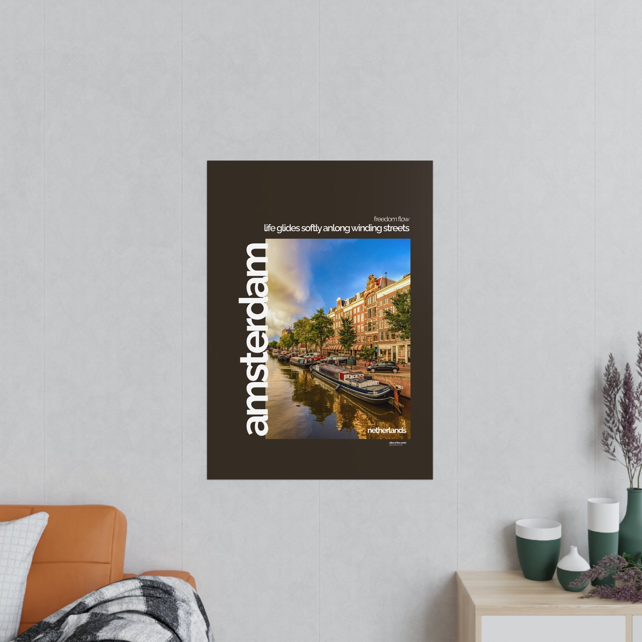 Amsterdam Poster | Cities of the World | Wandkunst fuer Reisende, Sammler & Stadtliebhaber | Moderne Stadtdeko, Fotoposter