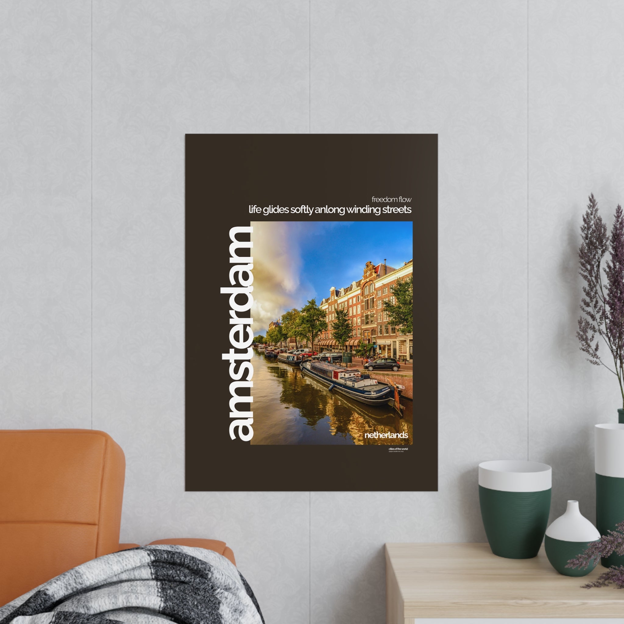 Amsterdam Poster | Cities of the World | Wandkunst fuer Reisende, Sammler & Stadtliebhaber | Moderne Stadtdeko, Fotoposter