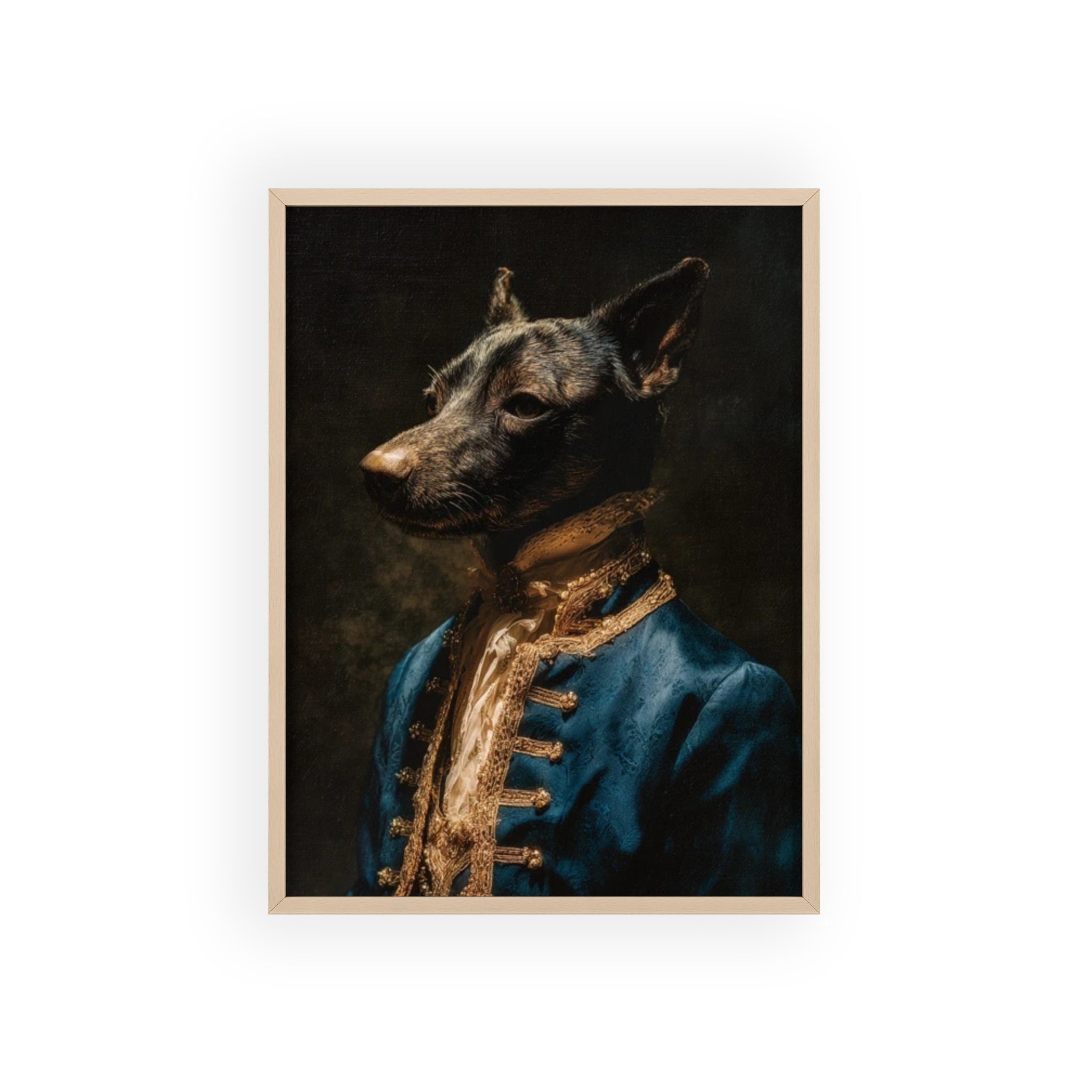 Elegant Framed Dog Portrait, Stylish Wall Decor for Dog Lovers, Unique Gift for Pet Owners, Home Decoration, Modern Art