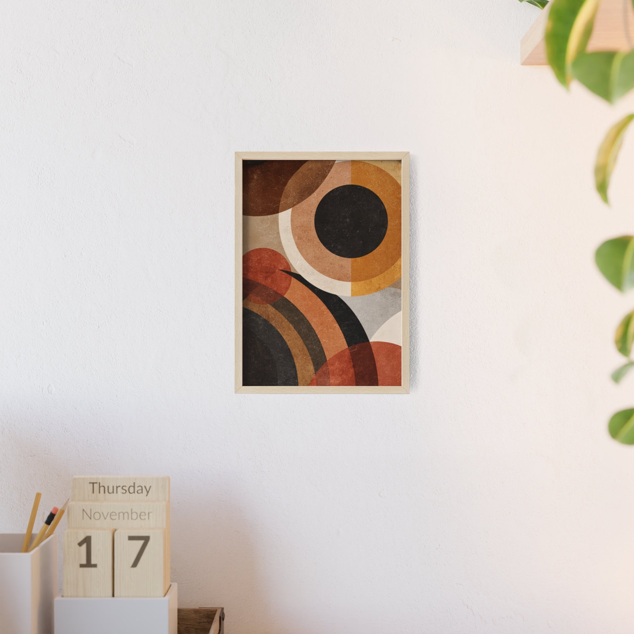 Modernes Geometrisches Kunstposter | Abstrakte Wanddeko, Gerahmte Wohnraumkunst, Minimalistisches Poster für Wohnzimmer, Stilvolles Geschenk