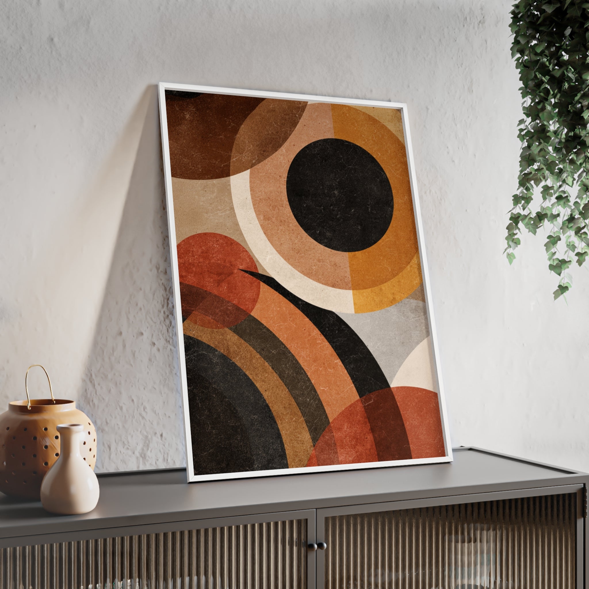 Modernes Geometrisches Kunstposter | Abstrakte Wanddeko, Gerahmte Wohnraumkunst, Minimalistisches Poster für Wohnzimmer, Stilvolles Geschenk