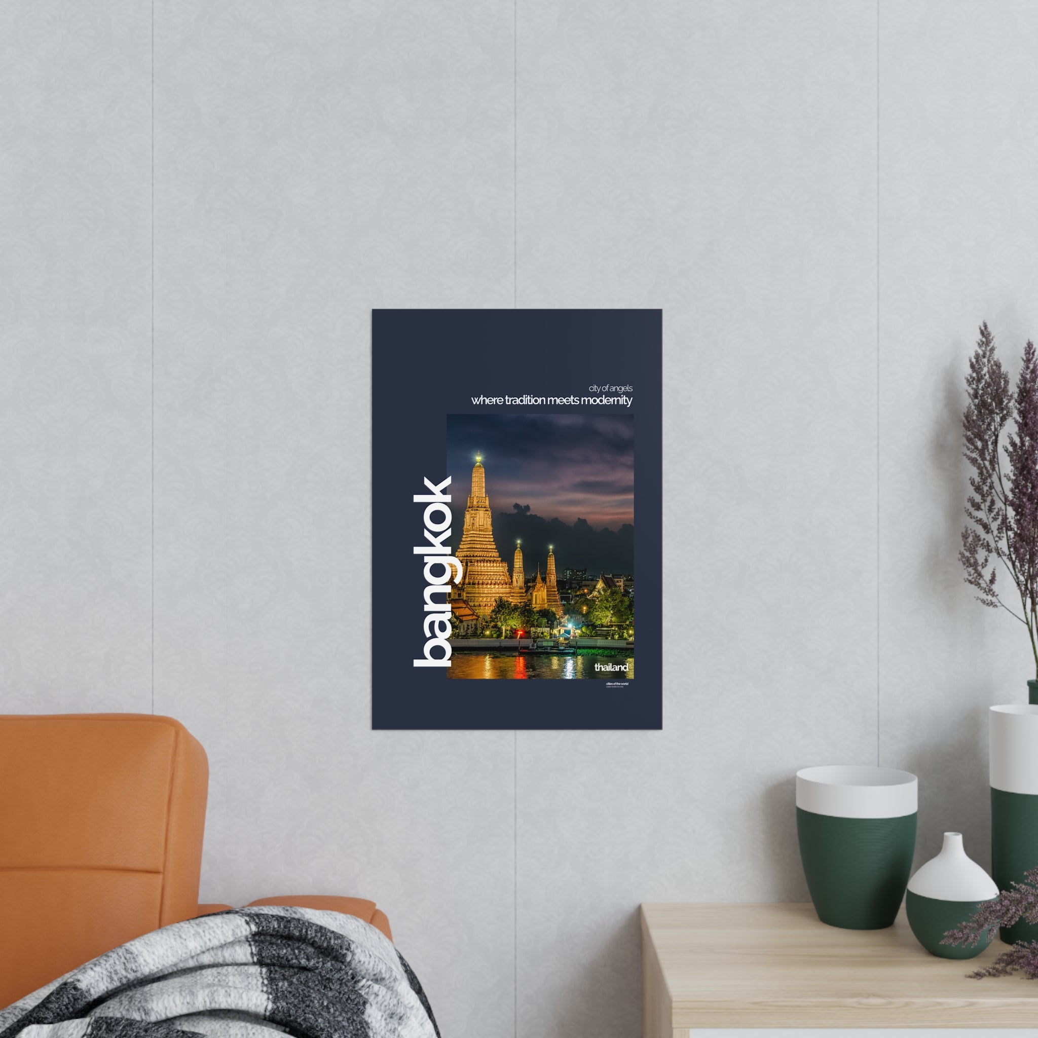 Bangkok Poster | Cities of the World | Wandkunst fuer Reisende, Sammler & Stadtliebhaber | Moderne Stadtdeko, Fotoposter