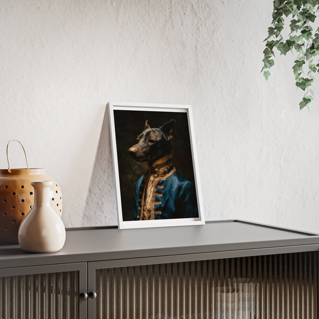 Elegant Framed Dog Portrait, Stylish Wall Decor for Dog Lovers, Unique Gift for Pet Owners, Home Decoration, Modern Art