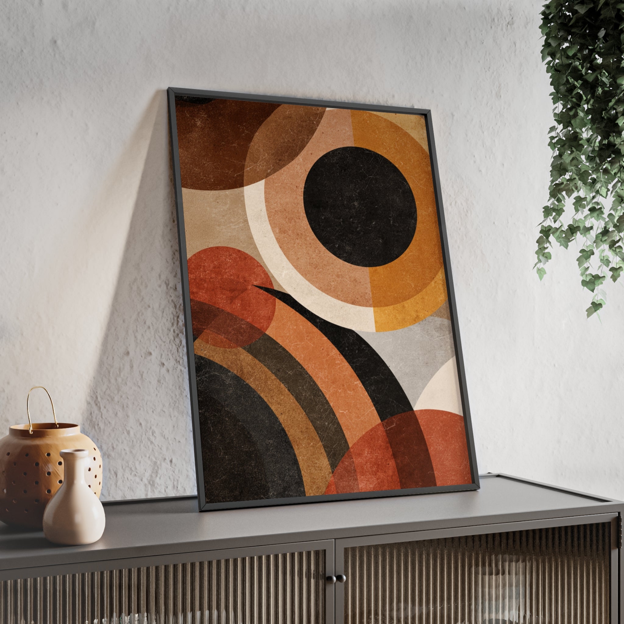 Modernes Geometrisches Kunstposter | Abstrakte Wanddeko, Gerahmte Wohnraumkunst, Minimalistisches Poster für Wohnzimmer, Stilvolles Geschenk