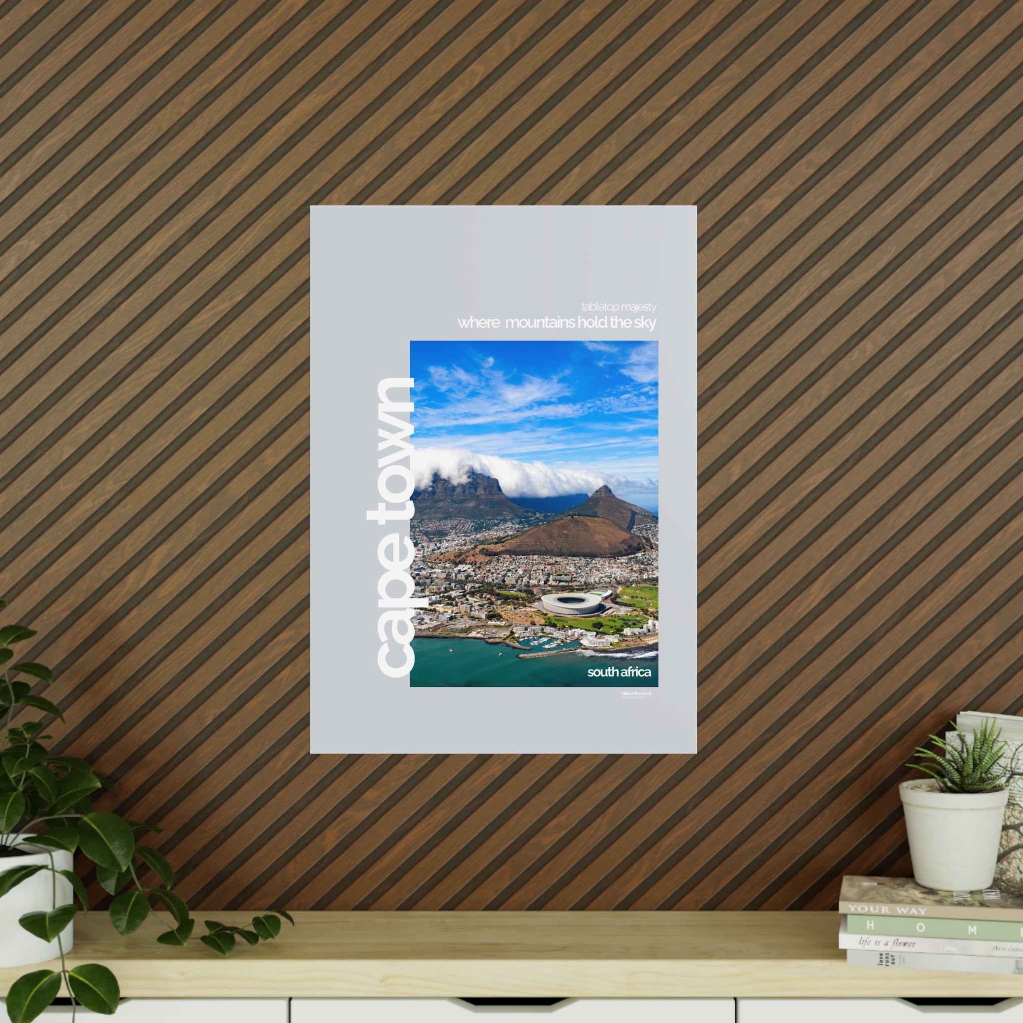 Cape Town Poster | Cities of the World | Wandkunst fuer Reisende, Sammler & Stadtliebhaber | Moderne Stadtdeko, Fotoposter