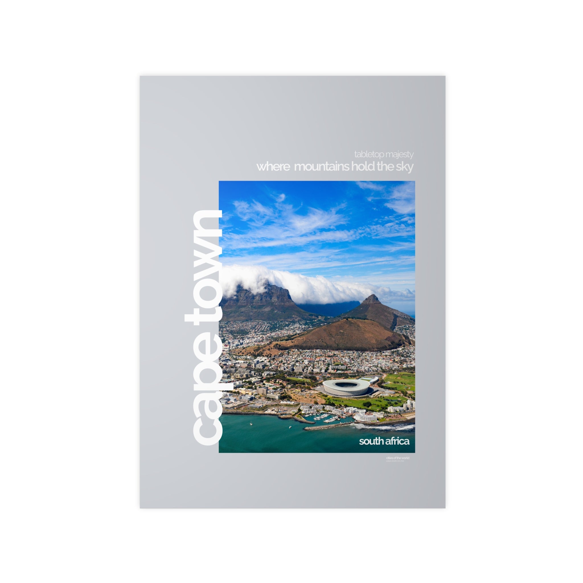 Cape Town Poster | Cities of the World | Wandkunst fuer Reisende, Sammler & Stadtliebhaber | Moderne Stadtdeko, Fotoposter