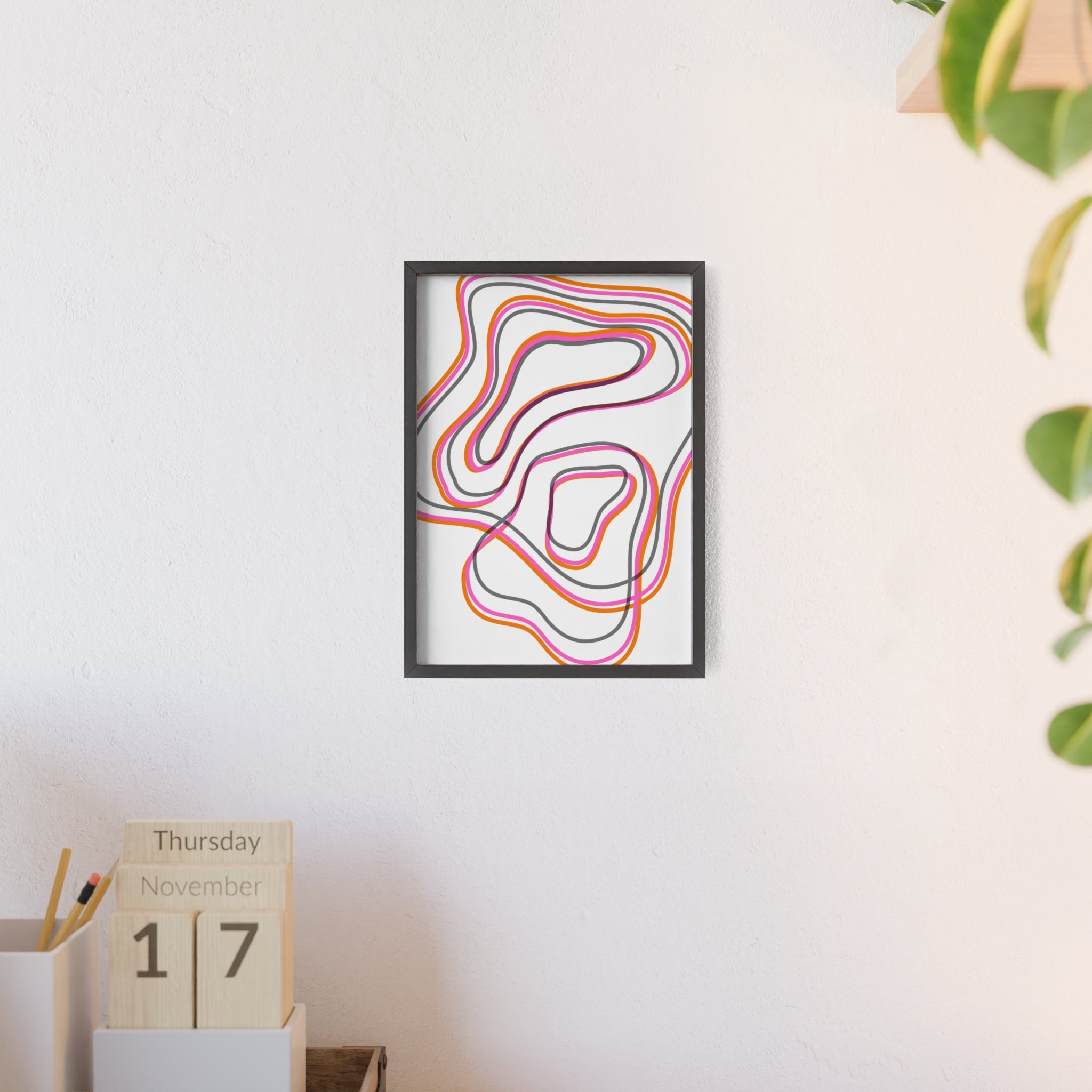 Farbenfrohes Abstraktes Kunstposter | Gerahmt, Moderne Wanddeko, Wohnzimmer, Schlafzimmer, Kunstdruck