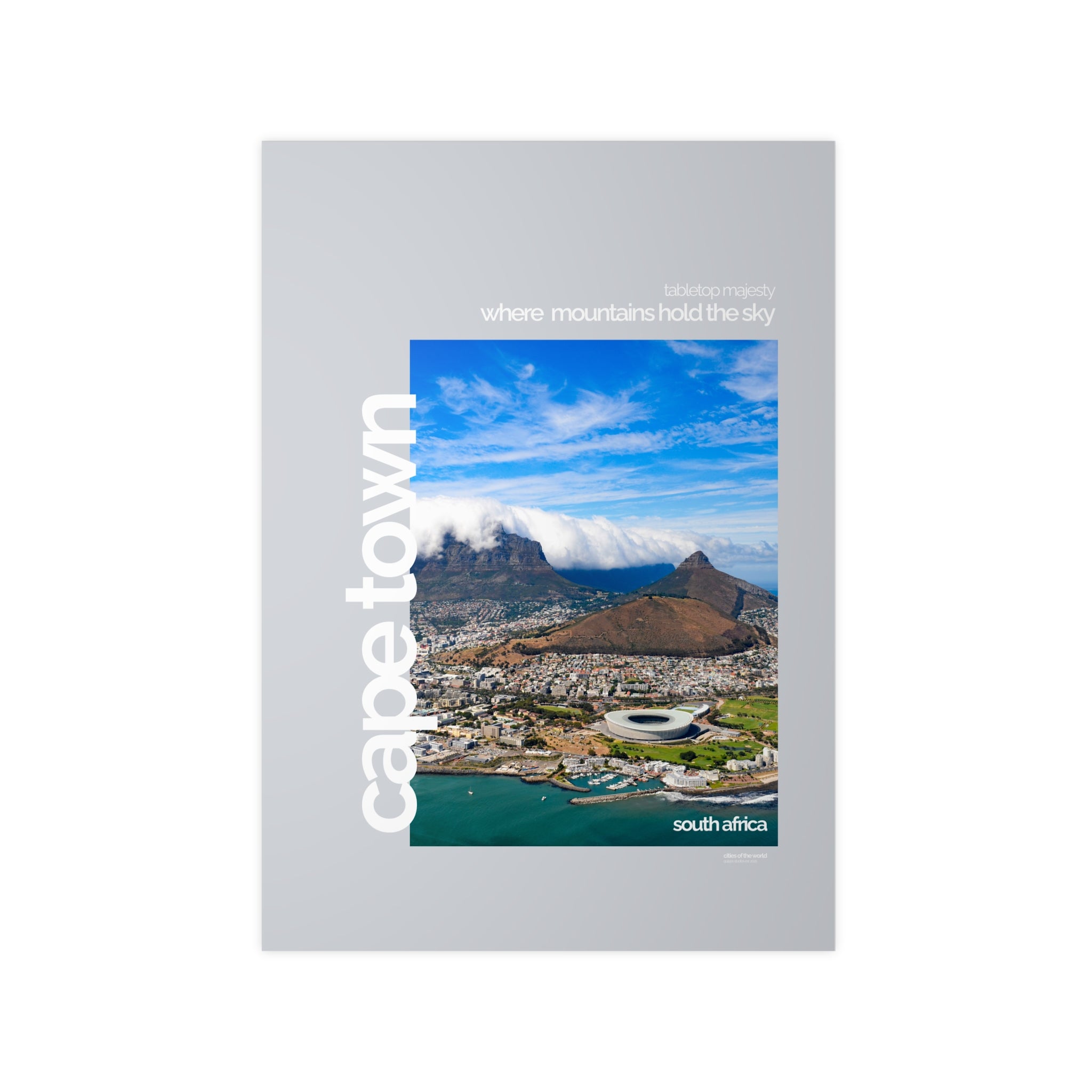 Cape Town Poster | Cities of the World | Wandkunst fuer Reisende, Sammler & Stadtliebhaber | Moderne Stadtdeko, Fotoposter