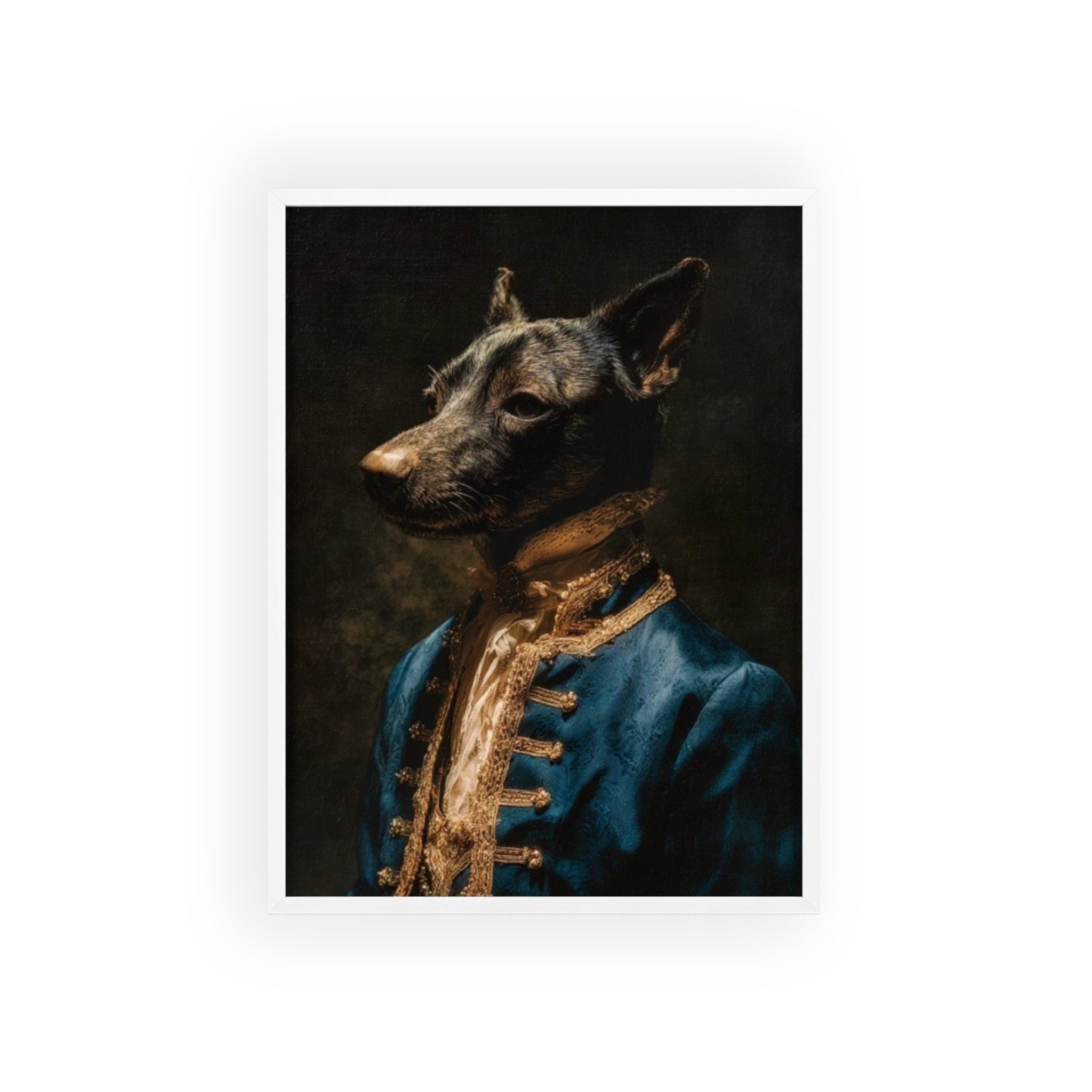 Elegant Framed Dog Portrait, Stylish Wall Decor for Dog Lovers, Unique Gift for Pet Owners, Home Decoration, Modern Art