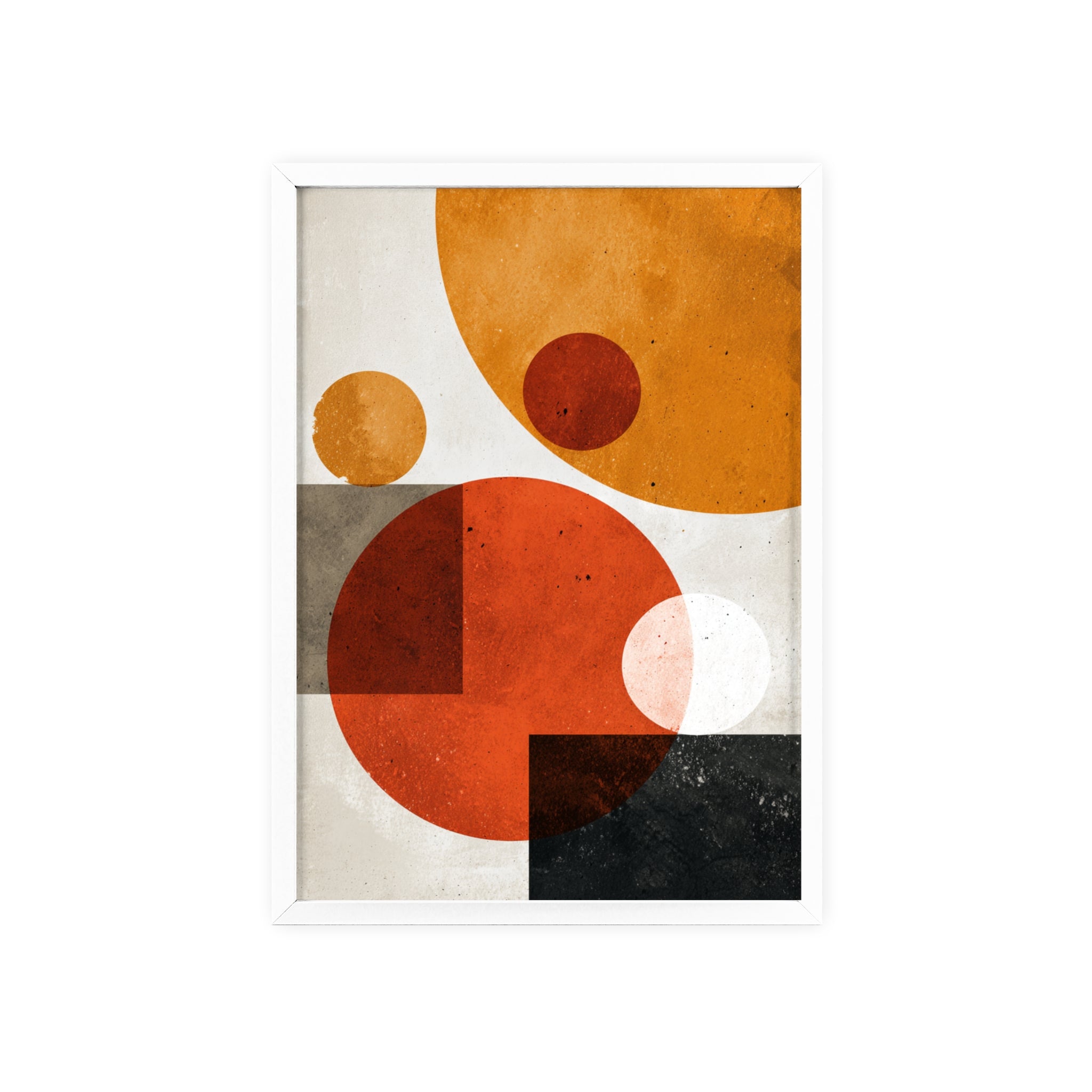 Abstraktes Geometrisches Kunstposter im Holzrahmen | Moderne Wanddeko, Minimalistisches Wohnzimmer & Büro, Boho Wandkunst