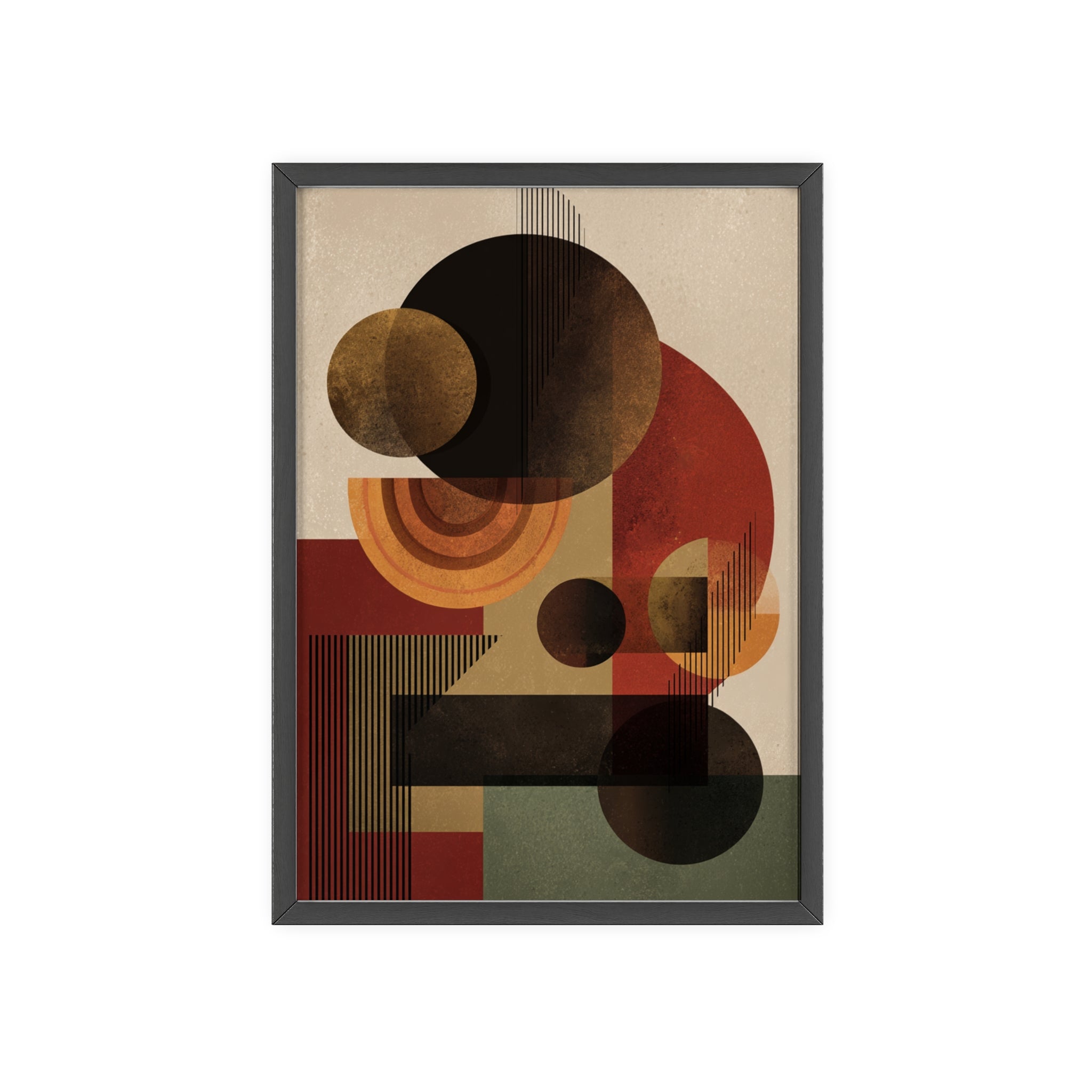 Künstlerisches Geometrisches Poster im Holzrahmen | Moderne Wohnraumdeko, Wandkunst, Geschenk für Kunstliebhaber, Minimalistische Kunst