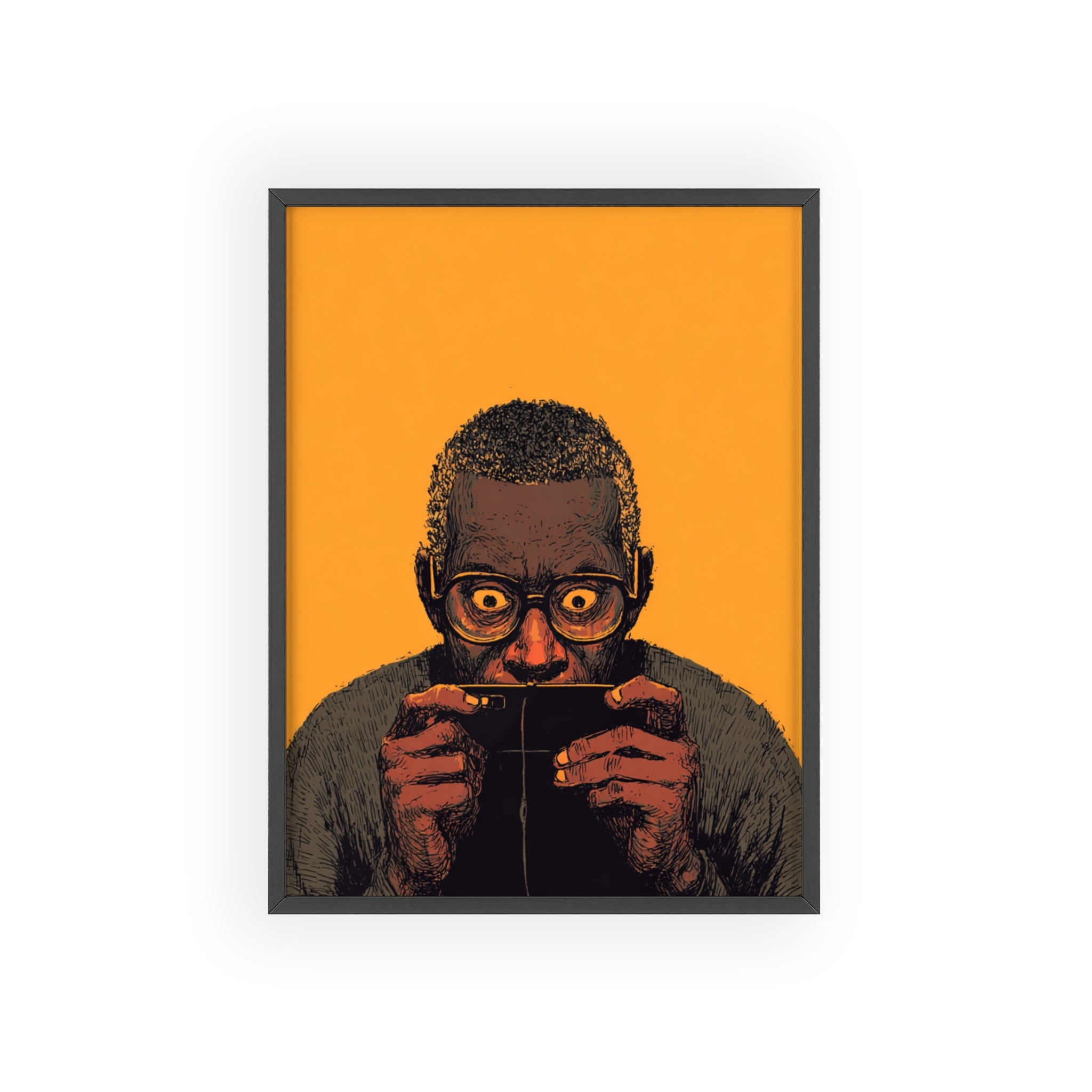 Comic Man Poster mit gelbem Hintergrund | Pop Art Wanddeko, Moderne Wandkunst, Street Art Style, Wanddeko Poster