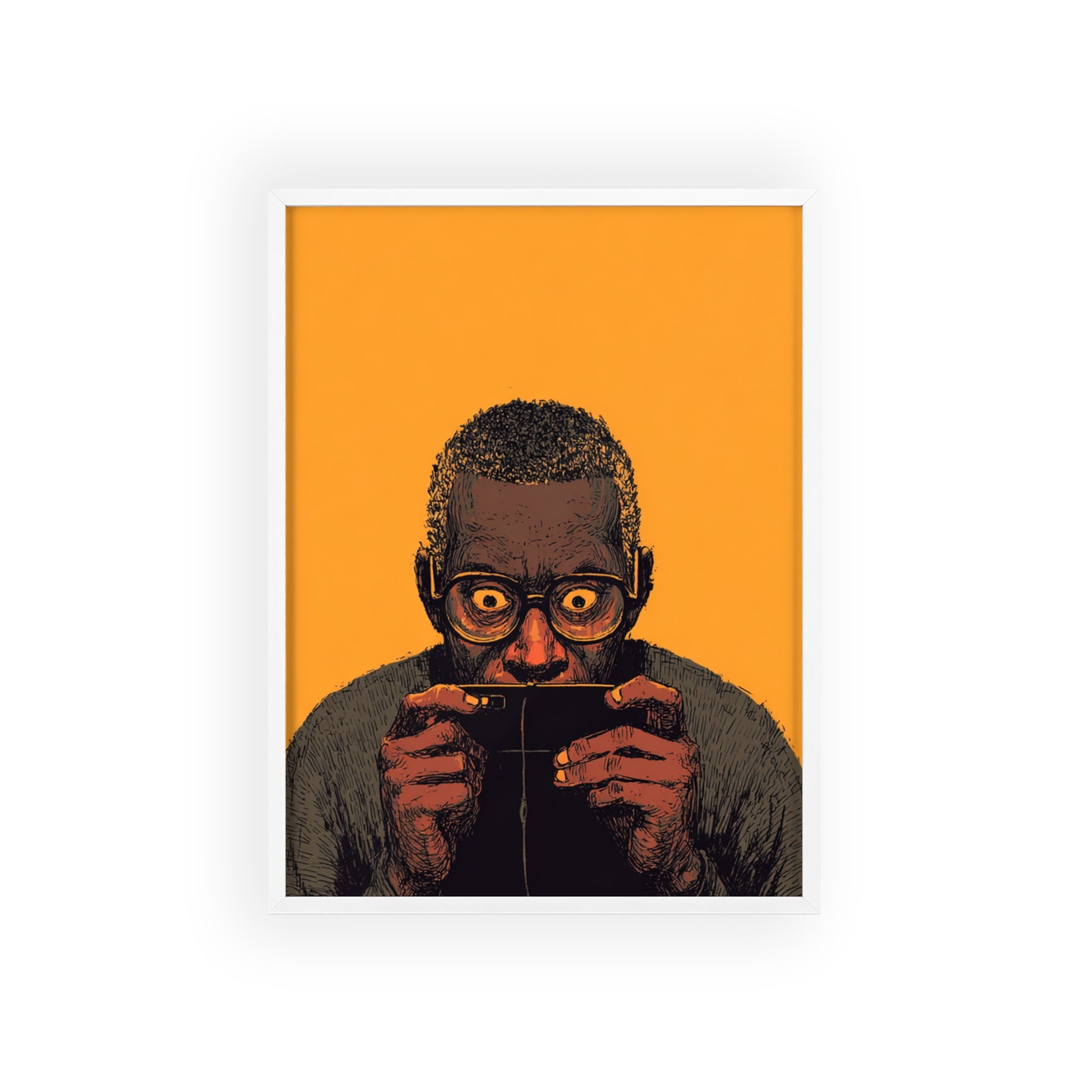 Comic Man Poster mit gelbem Hintergrund | Pop Art Wanddeko, Moderne Wandkunst, Street Art Style, Wanddeko Poster