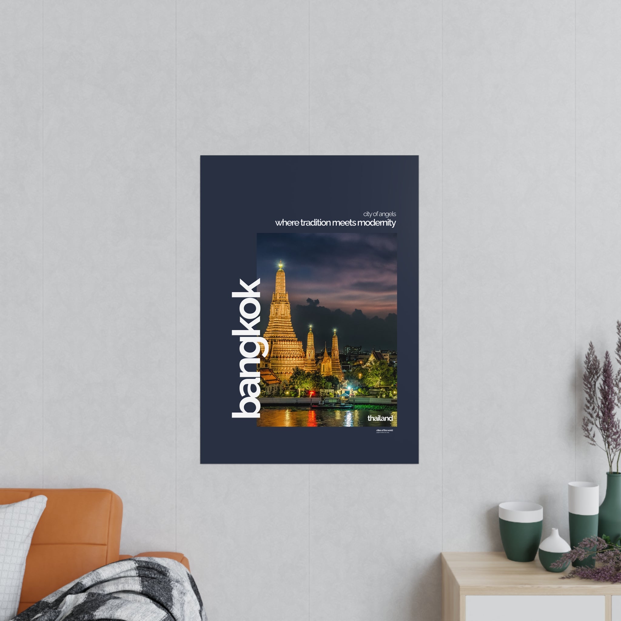 Bangkok Poster | Cities of the World | Wandkunst fuer Reisende, Sammler & Stadtliebhaber | Moderne Stadtdeko, Fotoposter