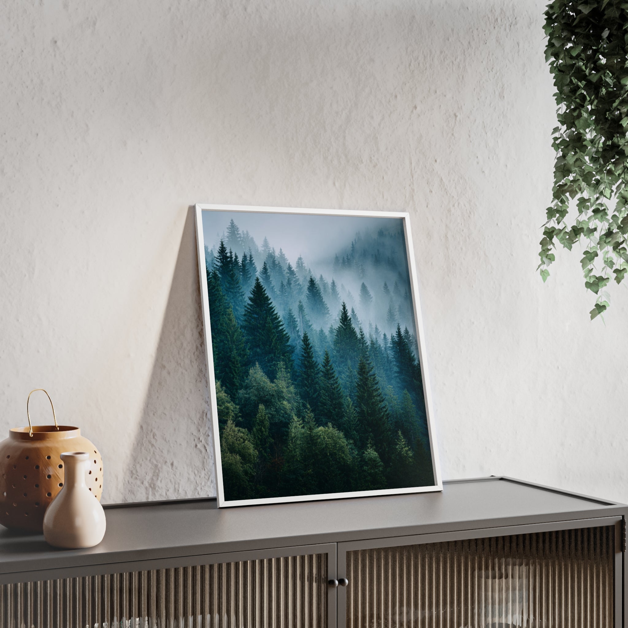 Wooden Frame Poster, Framed Art Print, Nature Wall Décor, Forest Landscape Art, Home Decor Gift, Rustic Bedroom Artwork