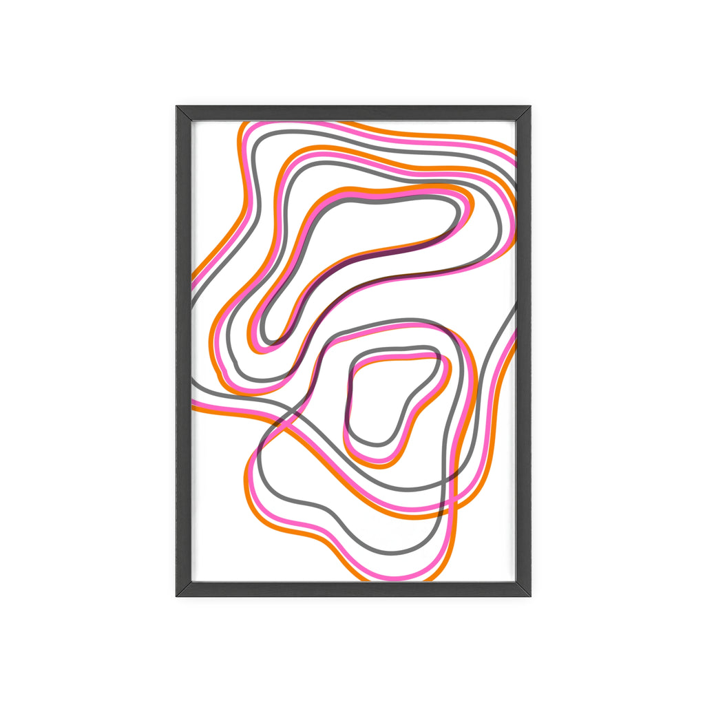 Farbenfrohes Abstraktes Kunstposter | Gerahmt, Moderne Wanddeko, Wohnzimmer, Schlafzimmer, Kunstdruck