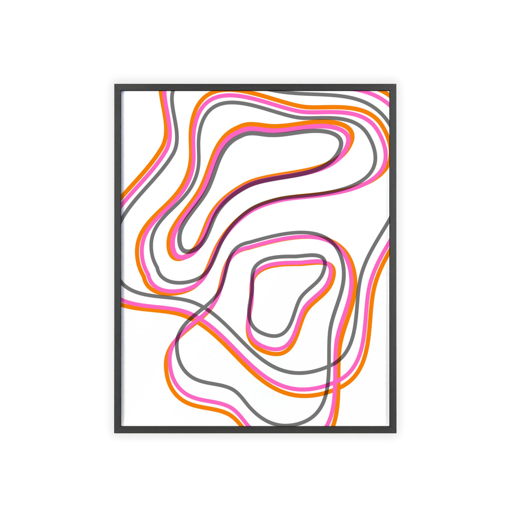 Farbenfrohes Abstraktes Kunstposter | Gerahmt, Moderne Wanddeko, Wohnzimmer, Schlafzimmer, Kunstdruck