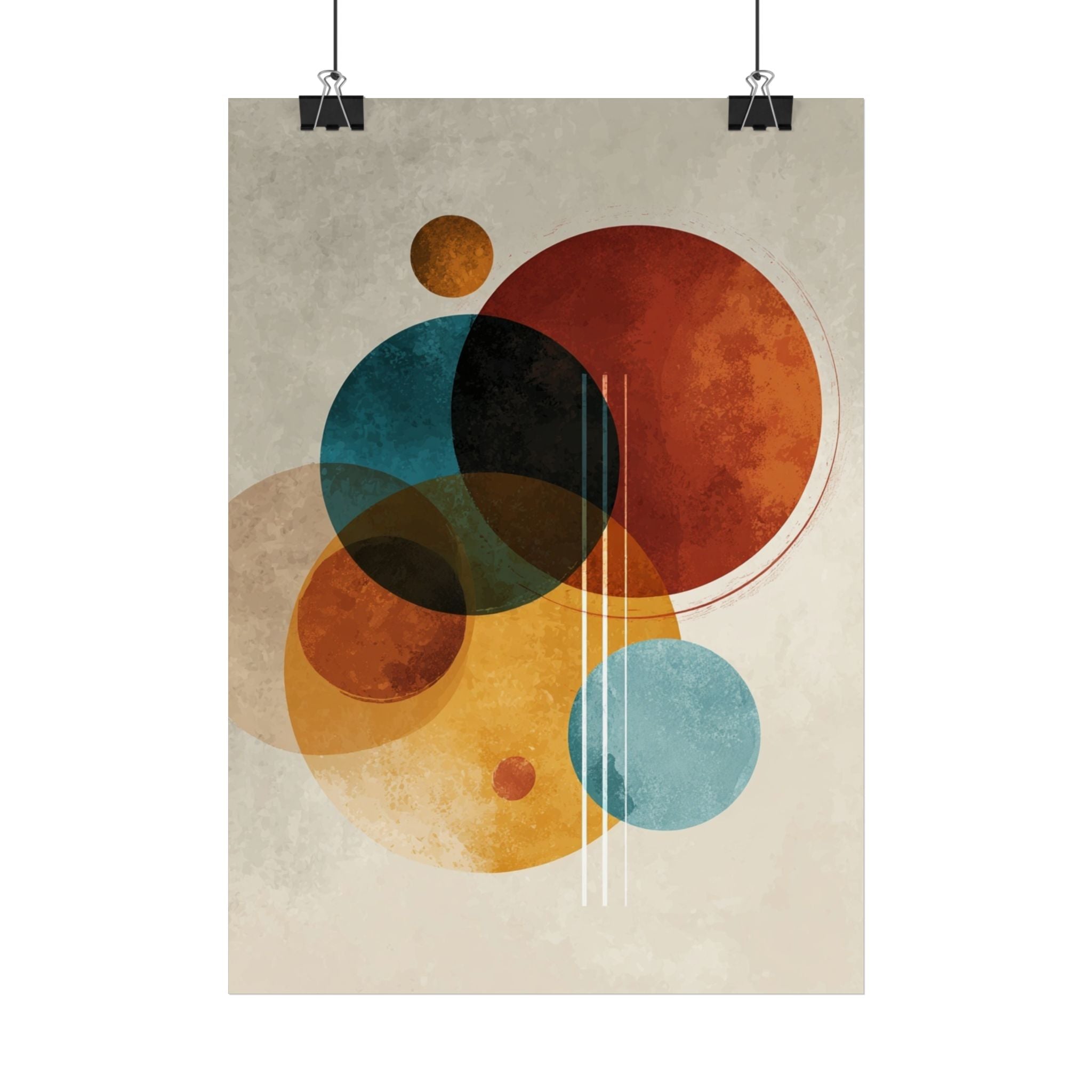 Retro Geometrisches Poster | Boho Wandbild Bunt Modern | Abstrakte Kunst Deko Wohnzimmer Büro | Geschenkideen Deko | Poster Geschenk