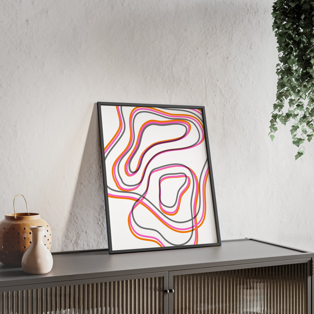 Farbenfrohes Abstraktes Kunstposter | Gerahmt, Moderne Wanddeko, Wohnzimmer, Schlafzimmer, Kunstdruck