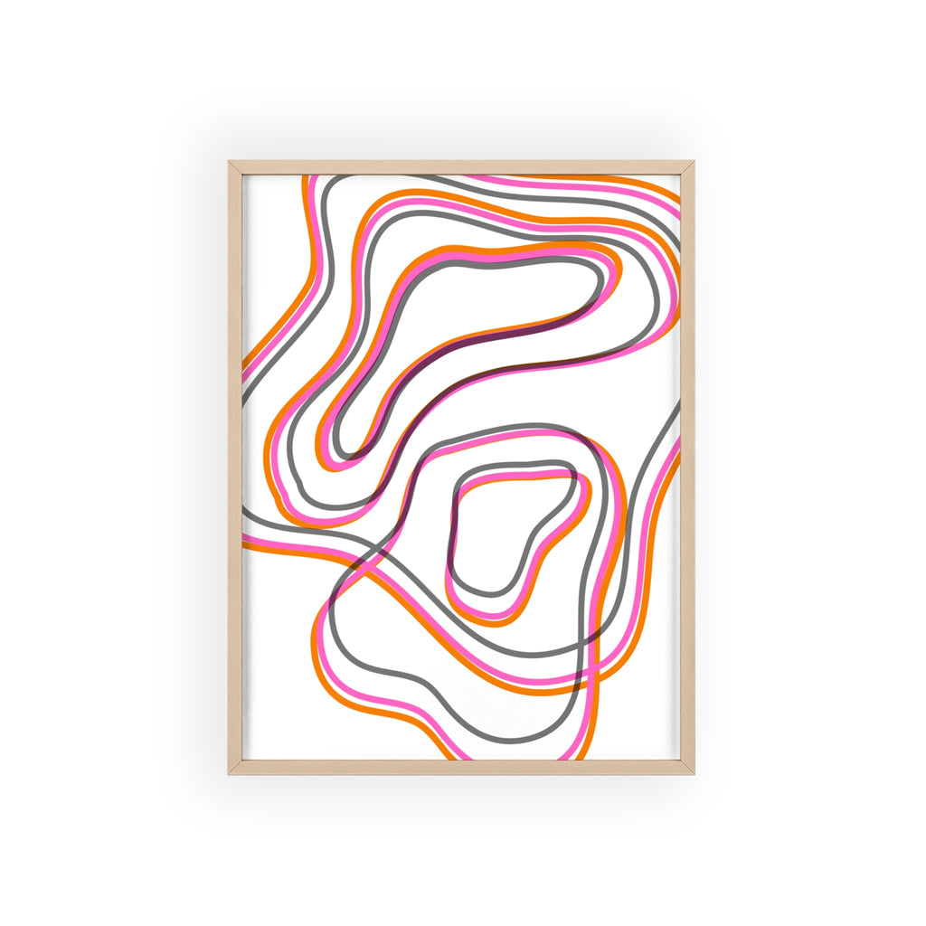 Farbenfrohes Abstraktes Kunstposter | Gerahmt, Moderne Wanddeko, Wohnzimmer, Schlafzimmer, Kunstdruck