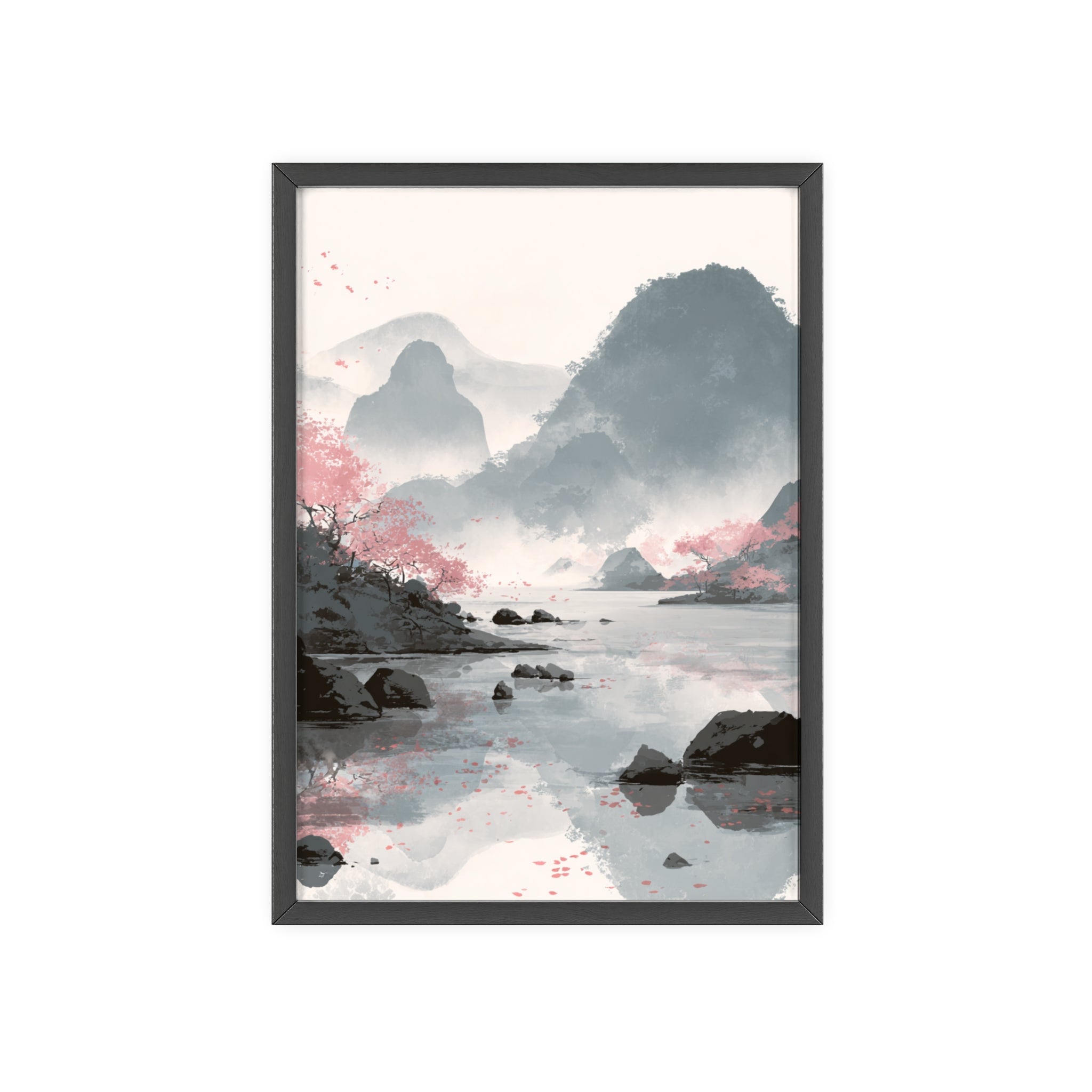 Magische Kirschblüten Landschaft Poster | Japanische Wanddeko, Kunstdruck für Wohnzimmer und Büro, Poster Wanddeko