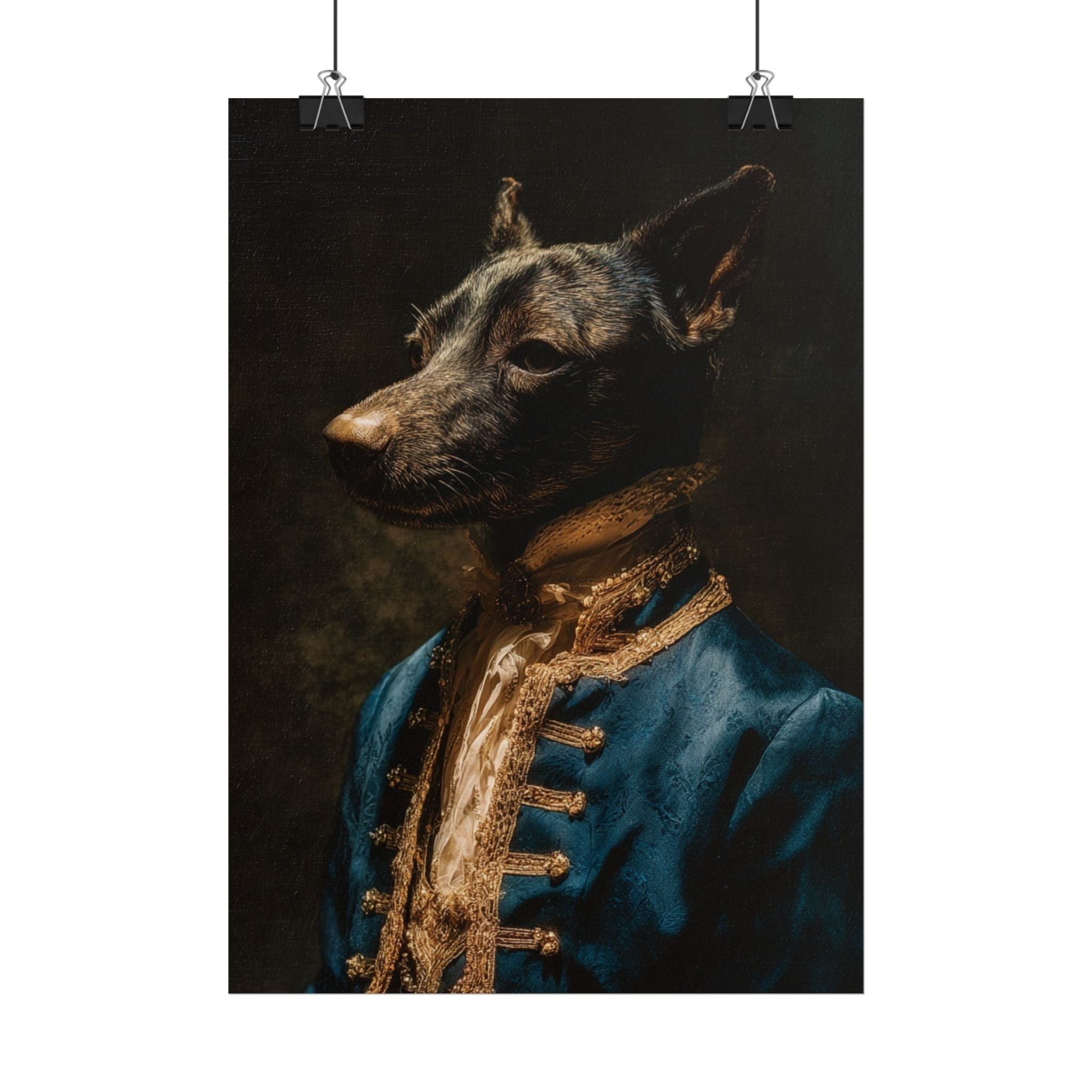 Elegantes Hundeportrait Poster | Vintage Hund Poster | Tier Poster | Home & Office Dekor | Geschenk Lustig | Haustier Poster | Lustige Deko