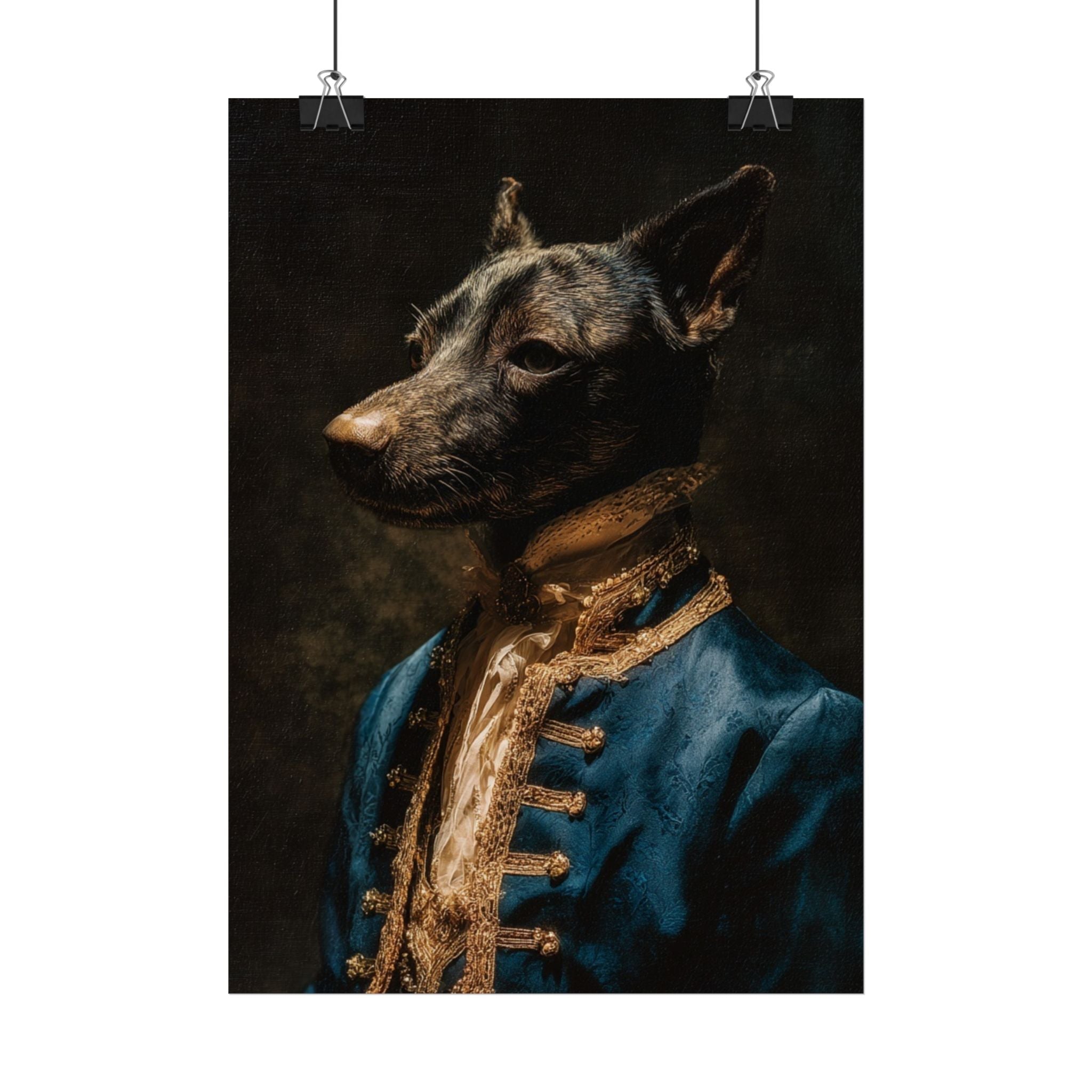 Elegantes Hundeportrait Poster | Vintage Hund Poster | Tier Poster | Home & Office Dekor | Geschenk Lustig | Haustier Poster | Lustige Deko