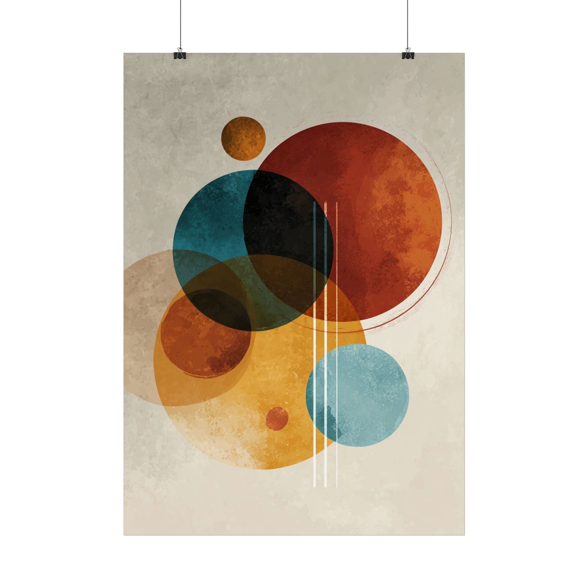 Retro Geometrisches Poster | Boho Wandbild Bunt Modern | Abstrakte Kunst Deko Wohnzimmer Büro | Geschenkideen Deko | Poster Geschenk