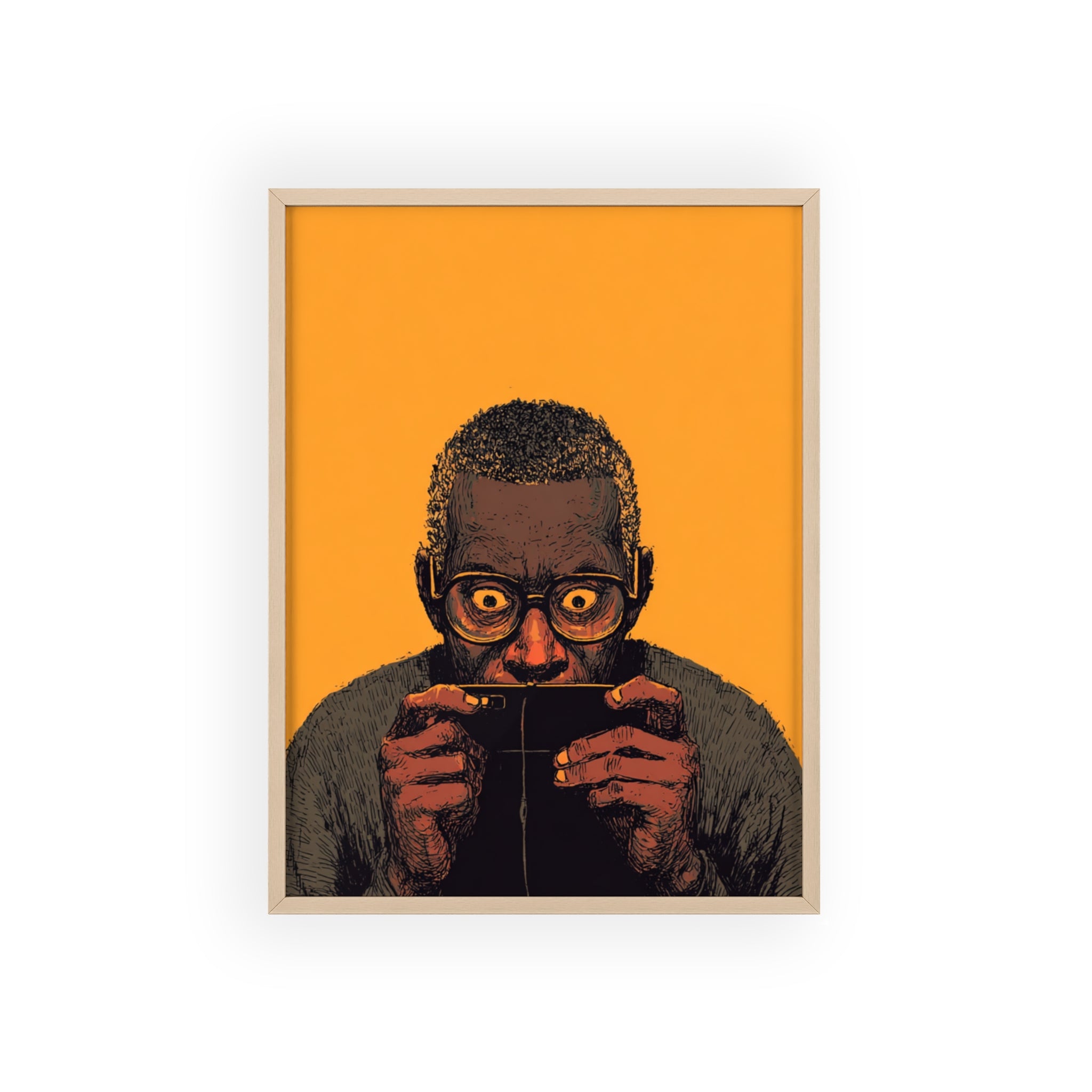 Comic Man Poster mit gelbem Hintergrund | Pop Art Wanddeko, Moderne Wandkunst, Street Art Style, Wanddeko Poster