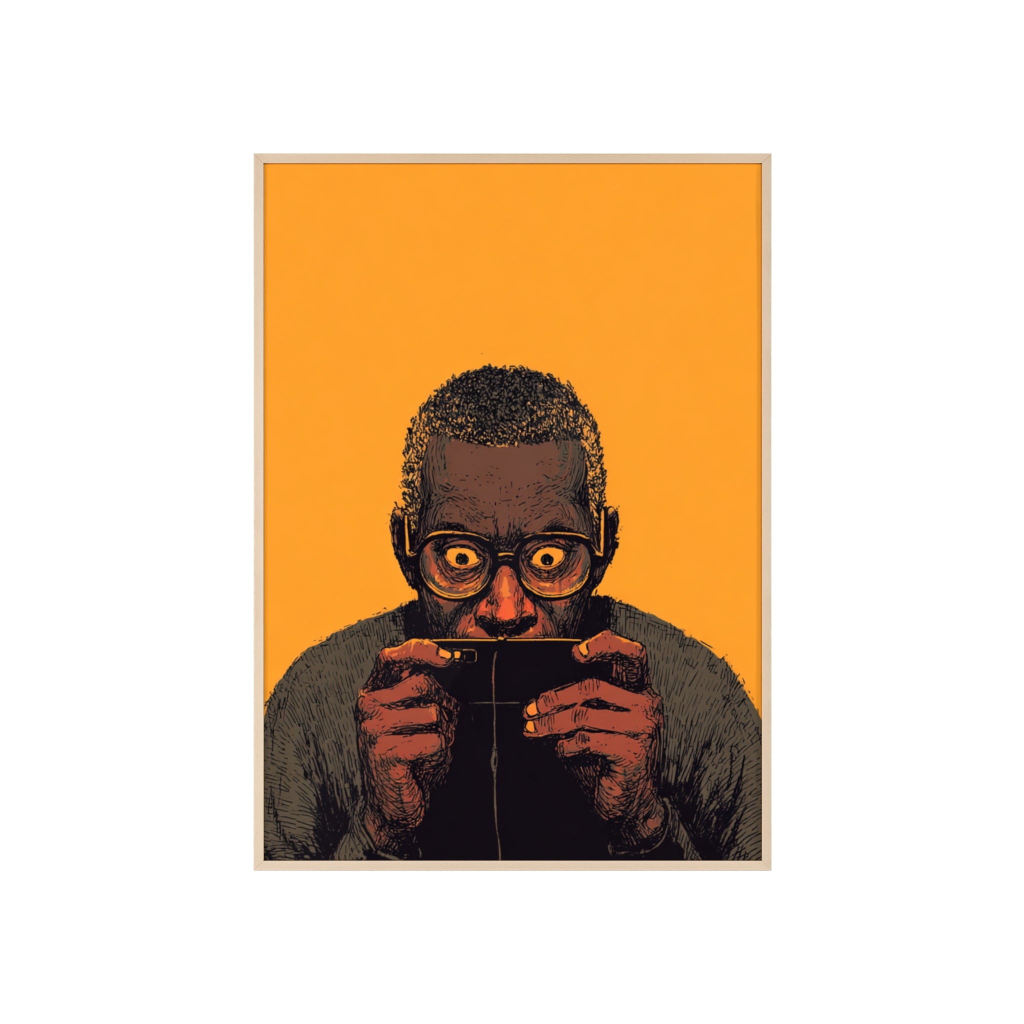 Comic Man Poster mit gelbem Hintergrund | Pop Art Wanddeko, Moderne Wandkunst, Street Art Style, Wanddeko Poster