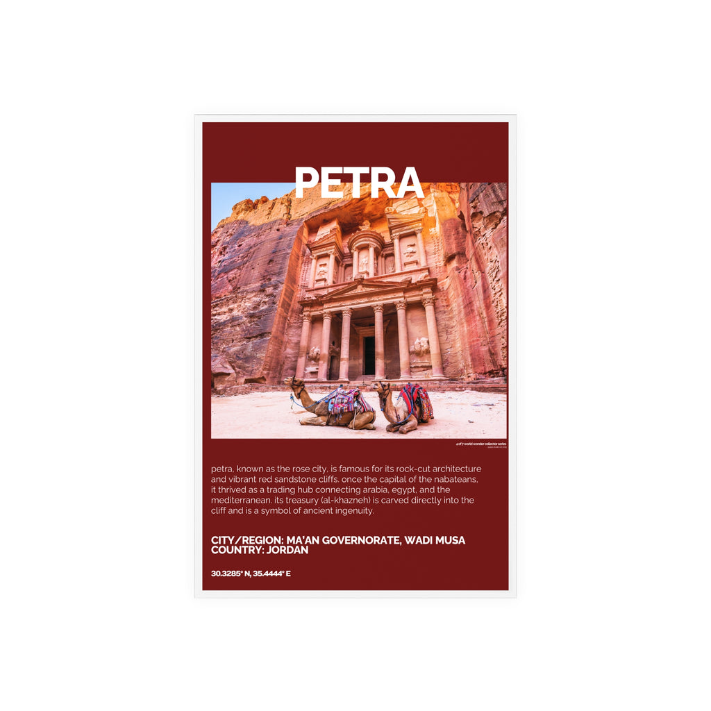 Petra Acrylschild mit Holzständer | Sammlerstück & Geschenk - World Wonder Collector Series