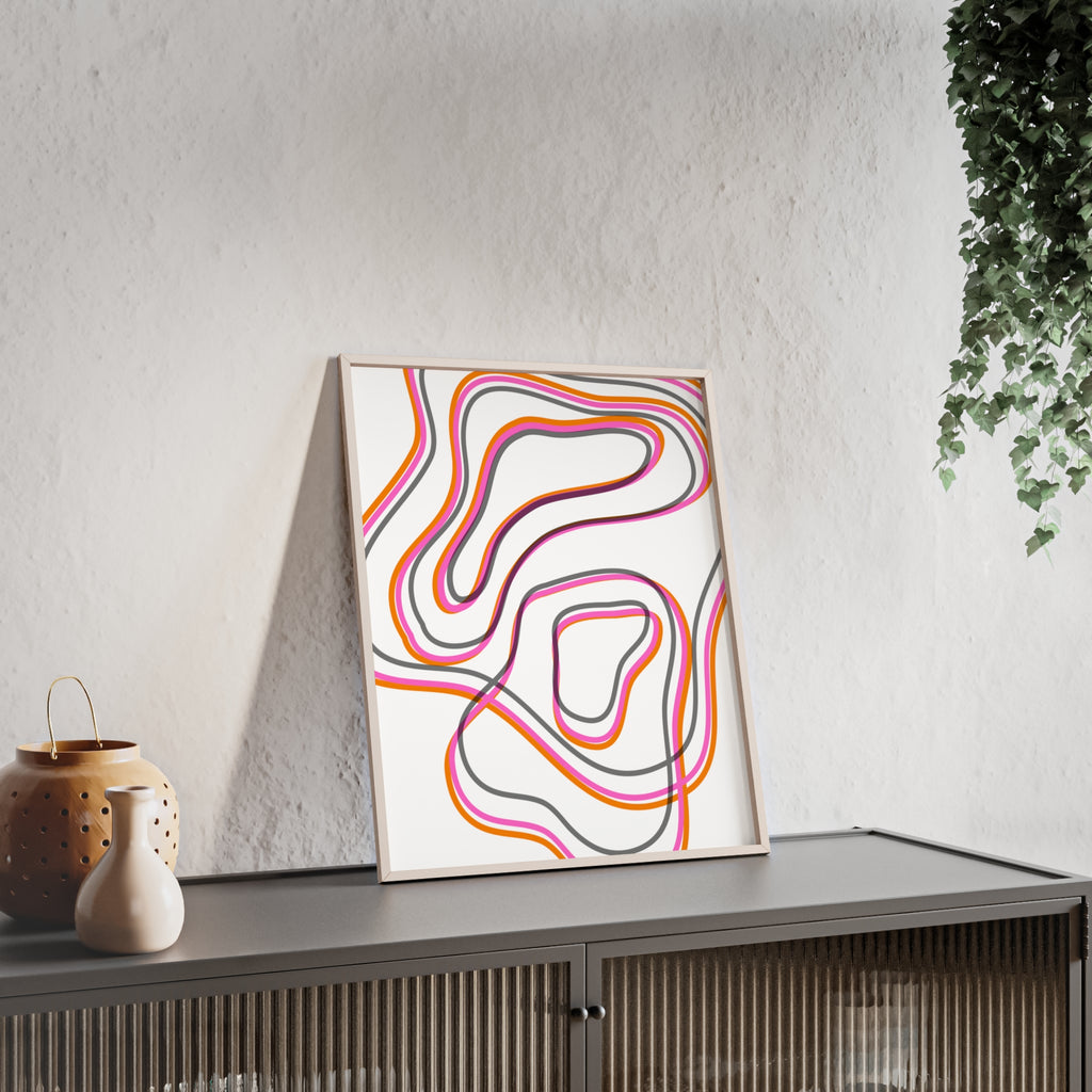 Farbenfrohes Abstraktes Kunstposter | Gerahmt, Moderne Wanddeko, Wohnzimmer, Schlafzimmer, Kunstdruck