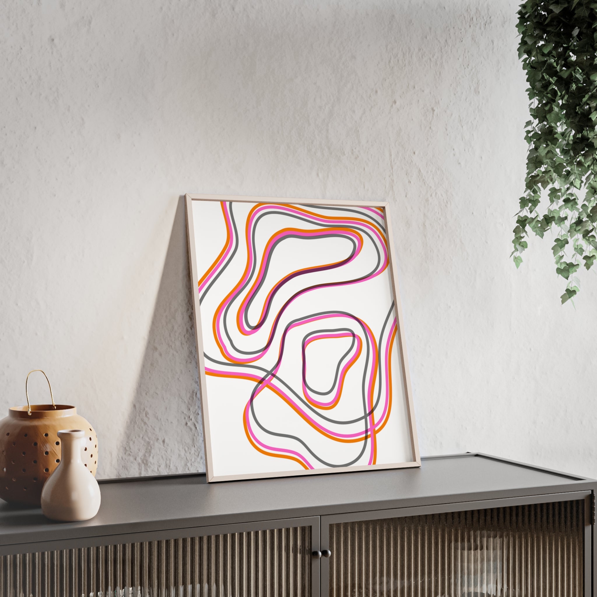 Farbenfrohes Abstraktes Kunstposter | Gerahmt, Moderne Wanddeko, Wohnzimmer, Schlafzimmer, Kunstdruck