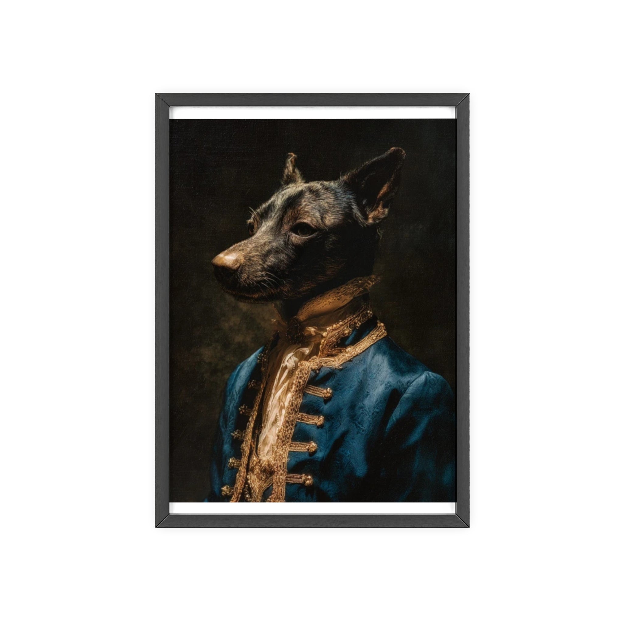 Elegant Framed Dog Portrait, Stylish Wall Decor for Dog Lovers, Unique Gift for Pet Owners, Home Decoration, Modern Art