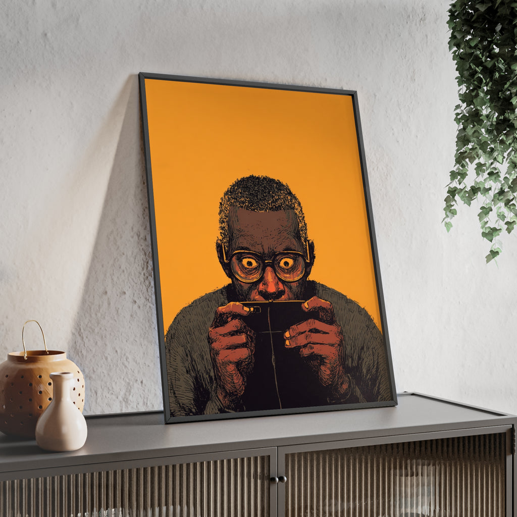 Comic Man Poster mit gelbem Hintergrund | Pop Art Wanddeko, Moderne Wandkunst, Street Art Style, Wanddeko Poster