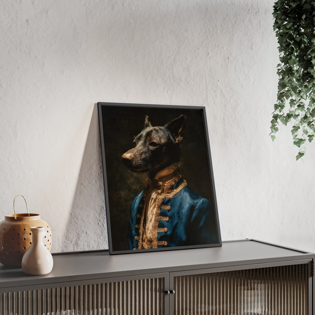 Elegant Framed Dog Portrait, Stylish Wall Decor for Dog Lovers, Unique Gift for Pet Owners, Home Decoration, Modern Art
