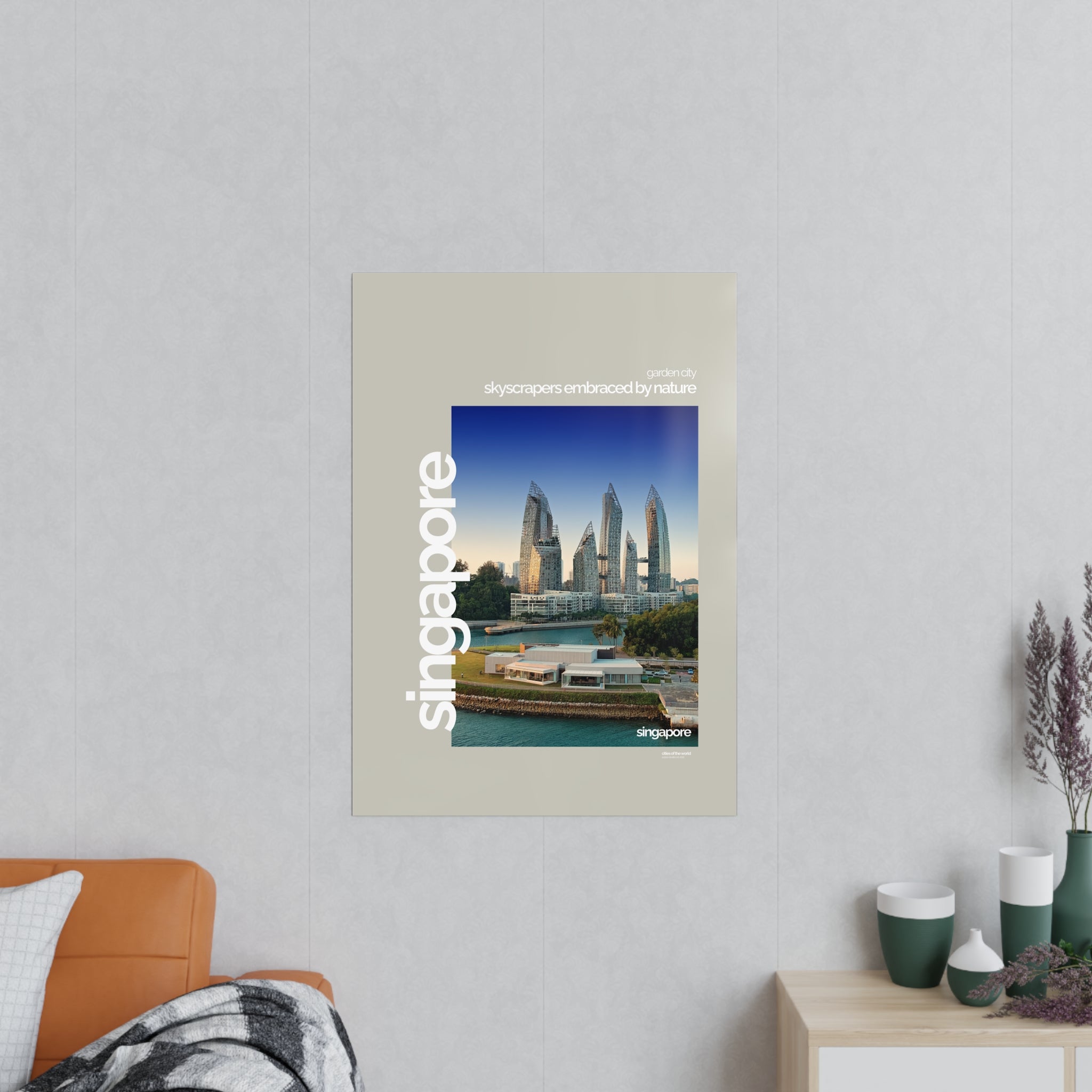 Singapore Poster | Cities of the World | Wandkunst für Wohnzimmer, Büro & Geschenke | Moderne Stadtdeko, Fotoposter