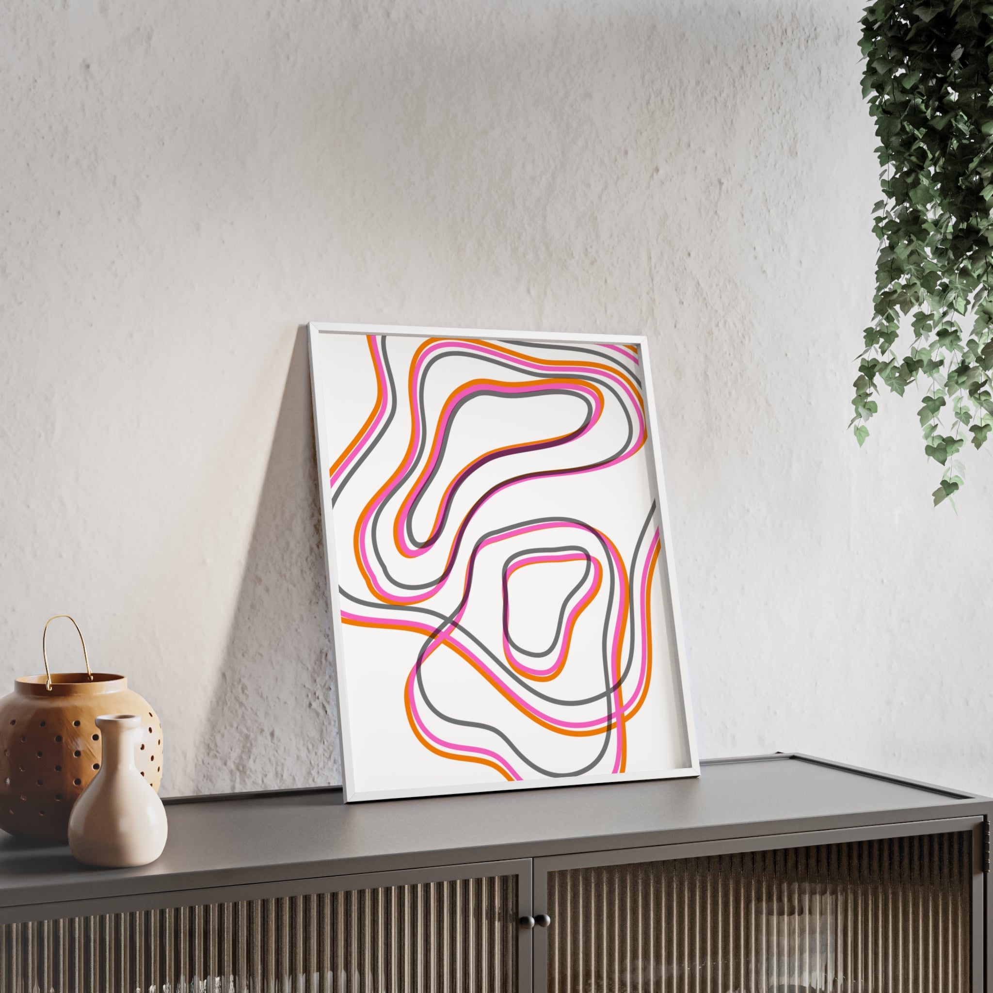 Farbenfrohes Abstraktes Kunstposter | Gerahmt, Moderne Wanddeko, Wohnzimmer, Schlafzimmer, Kunstdruck