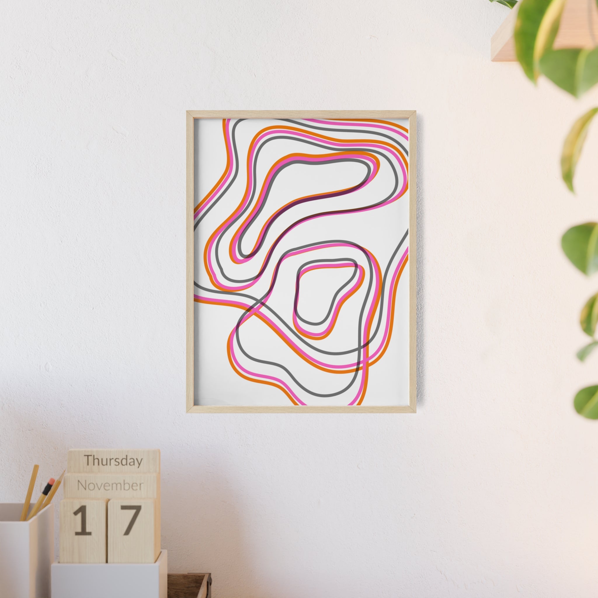 Farbenfrohes Abstraktes Kunstposter | Gerahmt, Moderne Wanddeko, Wohnzimmer, Schlafzimmer, Kunstdruck