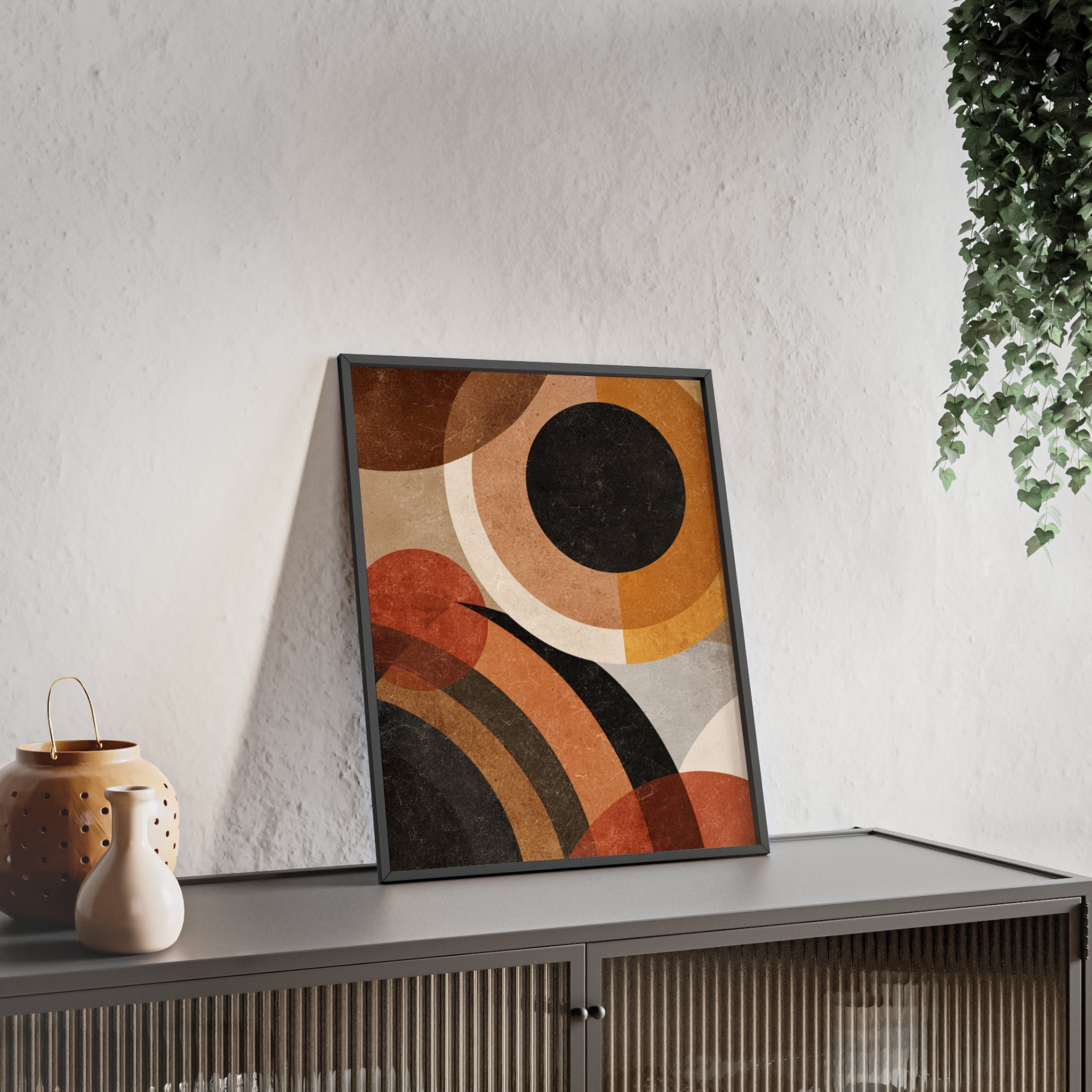 Modernes Geometrisches Kunstposter | Abstrakte Wanddeko, Gerahmte Wohnraumkunst, Minimalistisches Poster für Wohnzimmer, Stilvolles Geschenk