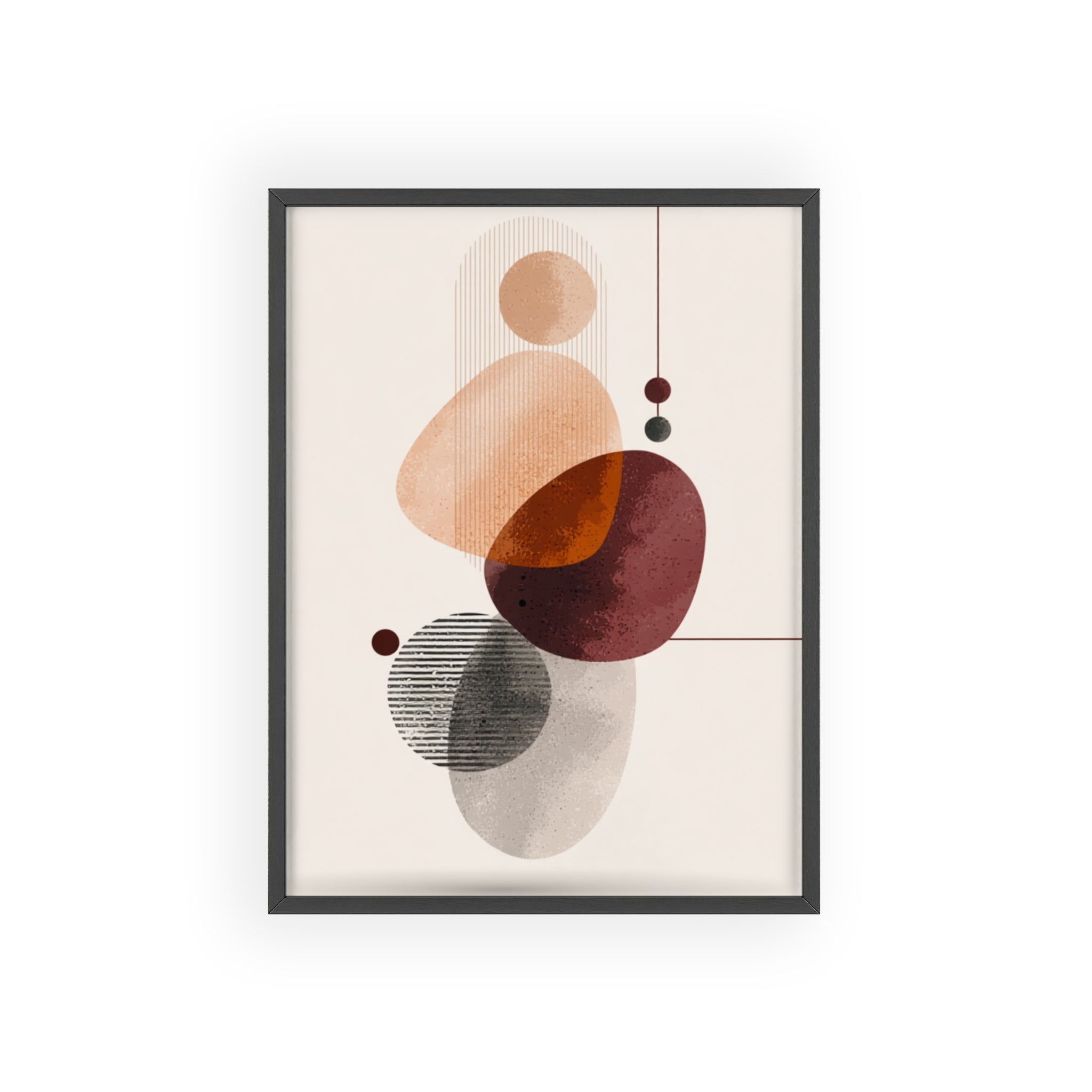 Modernes Abstraktes Kunstposter mit Holzrahmen | Boho Wanddeko | Minimalistische Wohnkultur | Galerie-Wandkunst | Einzigartiges Geschenk
