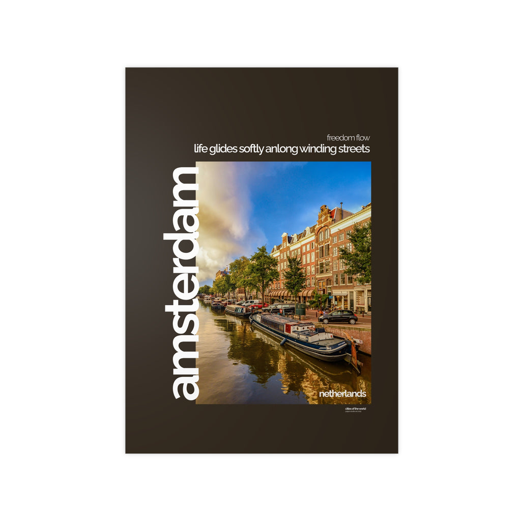 Amsterdam Poster | Cities of the World | Wandkunst fuer Reisende, Sammler & Stadtliebhaber | Moderne Stadtdeko, Fotoposter