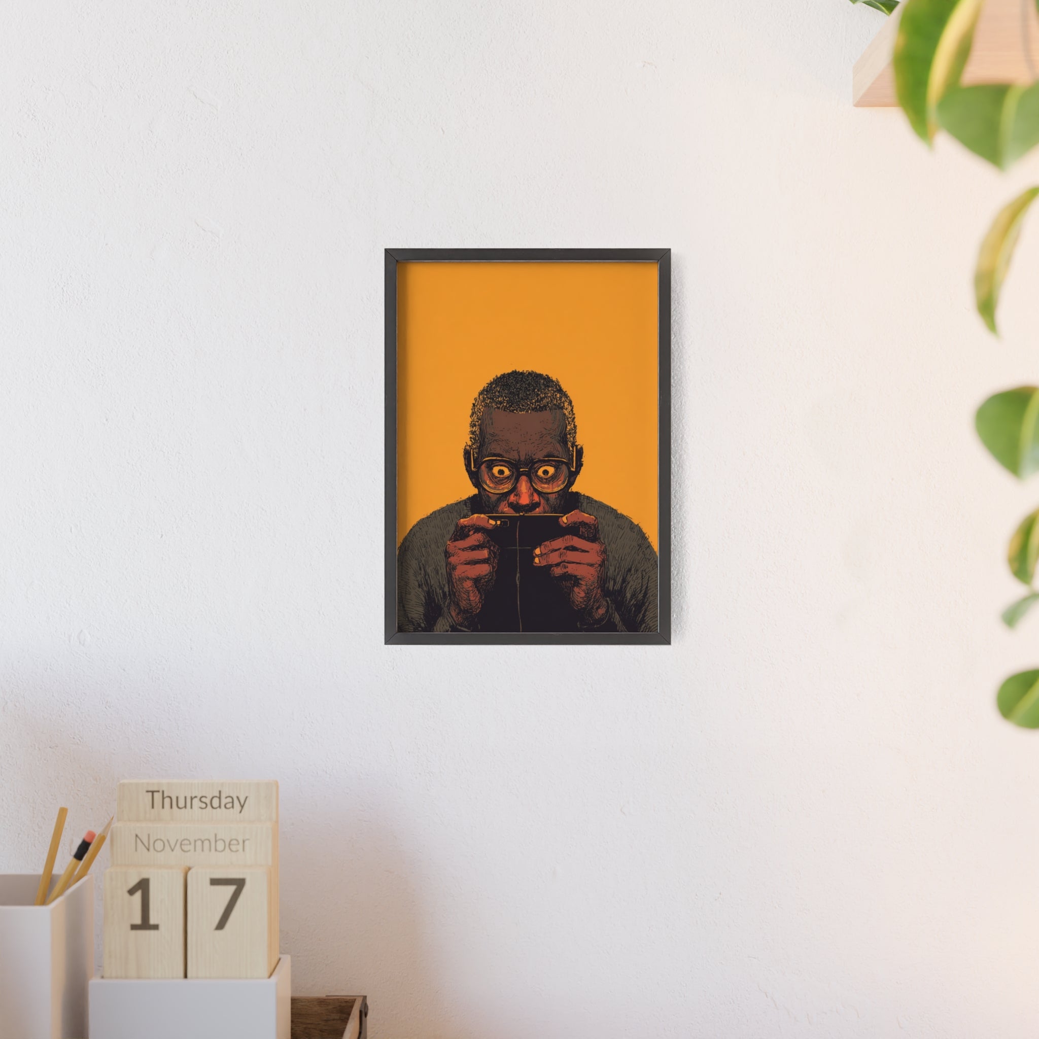 Comic Man Poster mit gelbem Hintergrund | Pop Art Wanddeko, Moderne Wandkunst, Street Art Style, Wanddeko Poster