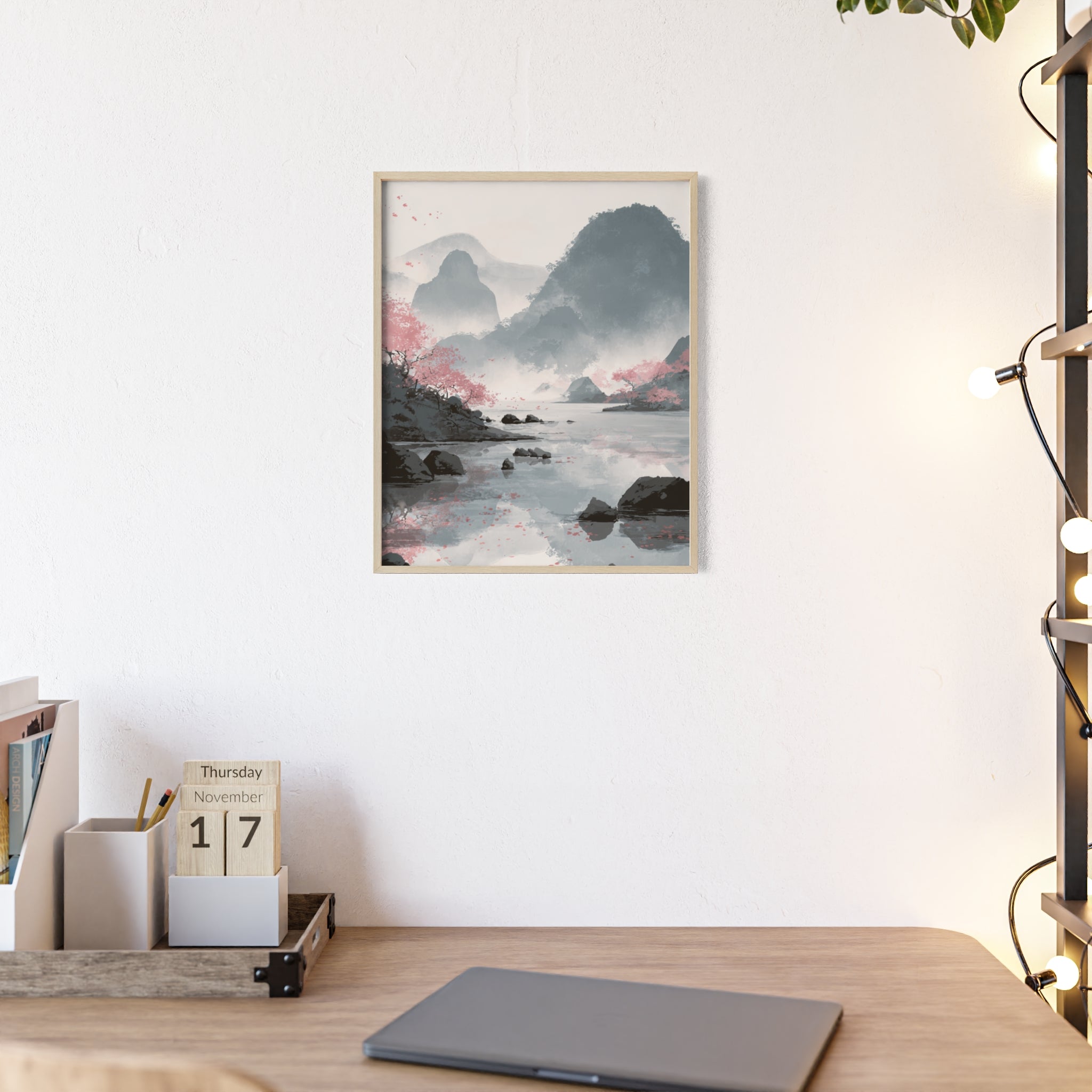 Magische Kirschblüten Landschaft Poster | Japanische Wanddeko, Kunstdruck für Wohnzimmer und Büro, Poster Wanddeko