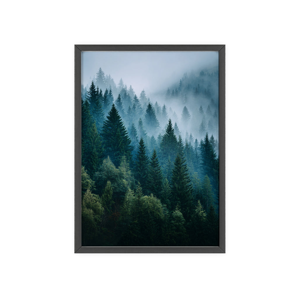 Wooden Frame Poster, Framed Art Print, Nature Wall Décor, Forest Landscape Art, Home Decor Gift, Rustic Bedroom Artwork