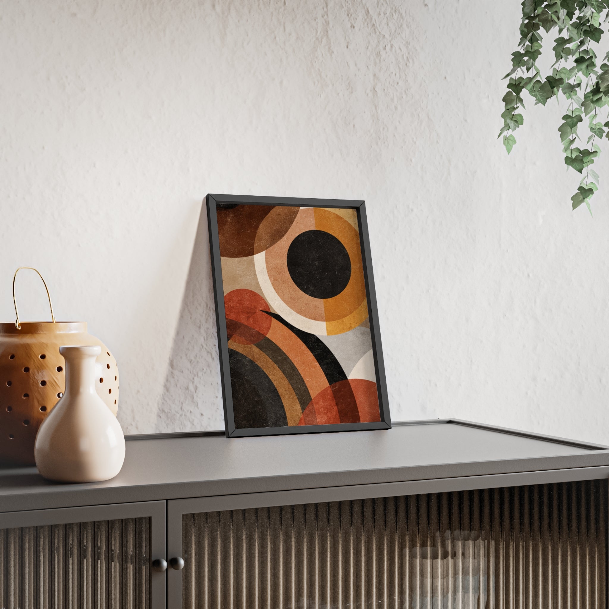 Modernes Geometrisches Kunstposter | Abstrakte Wanddeko, Gerahmte Wohnraumkunst, Minimalistisches Poster für Wohnzimmer, Stilvolles Geschenk