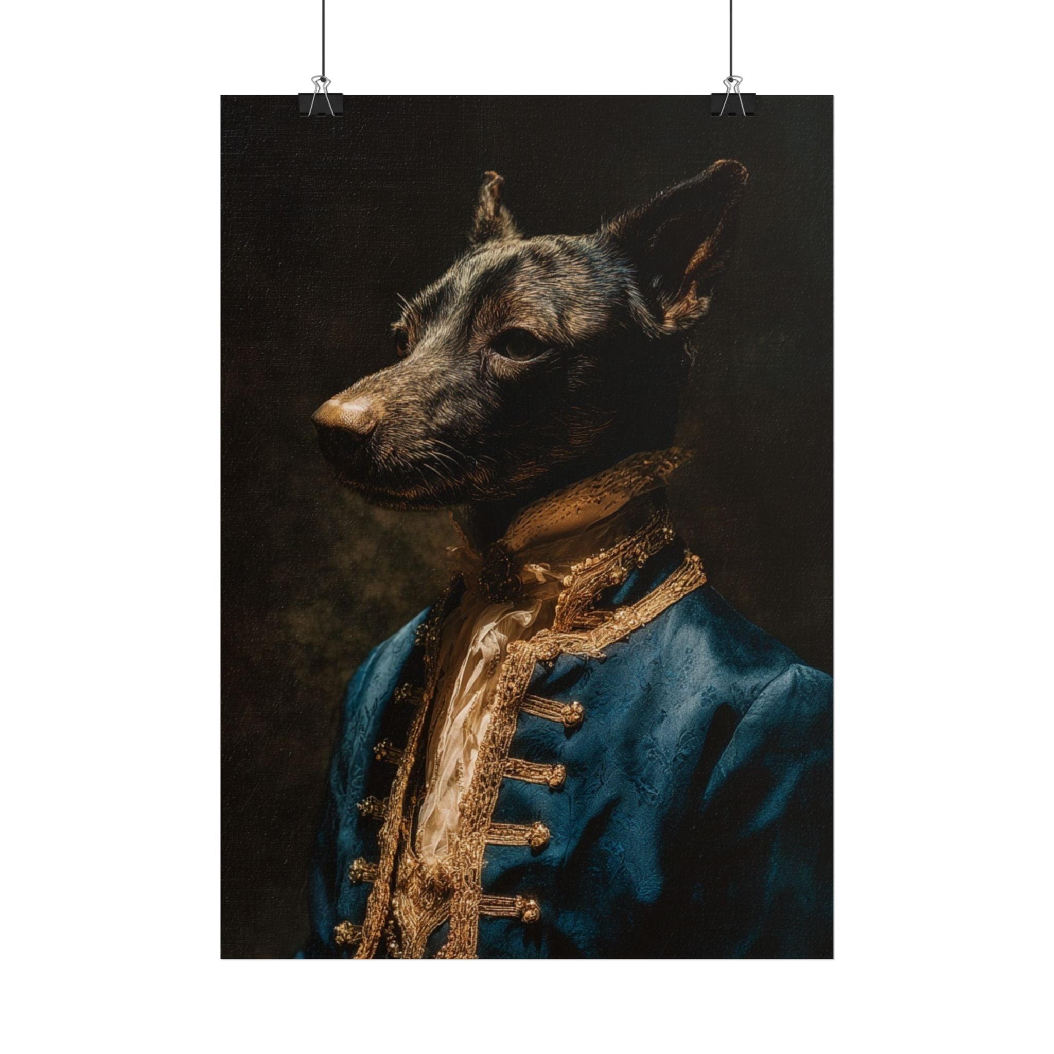Elegantes Hundeportrait Poster | Vintage Hund Poster | Tier Poster | Home & Office Dekor | Geschenk Lustig | Haustier Poster | Lustige Deko