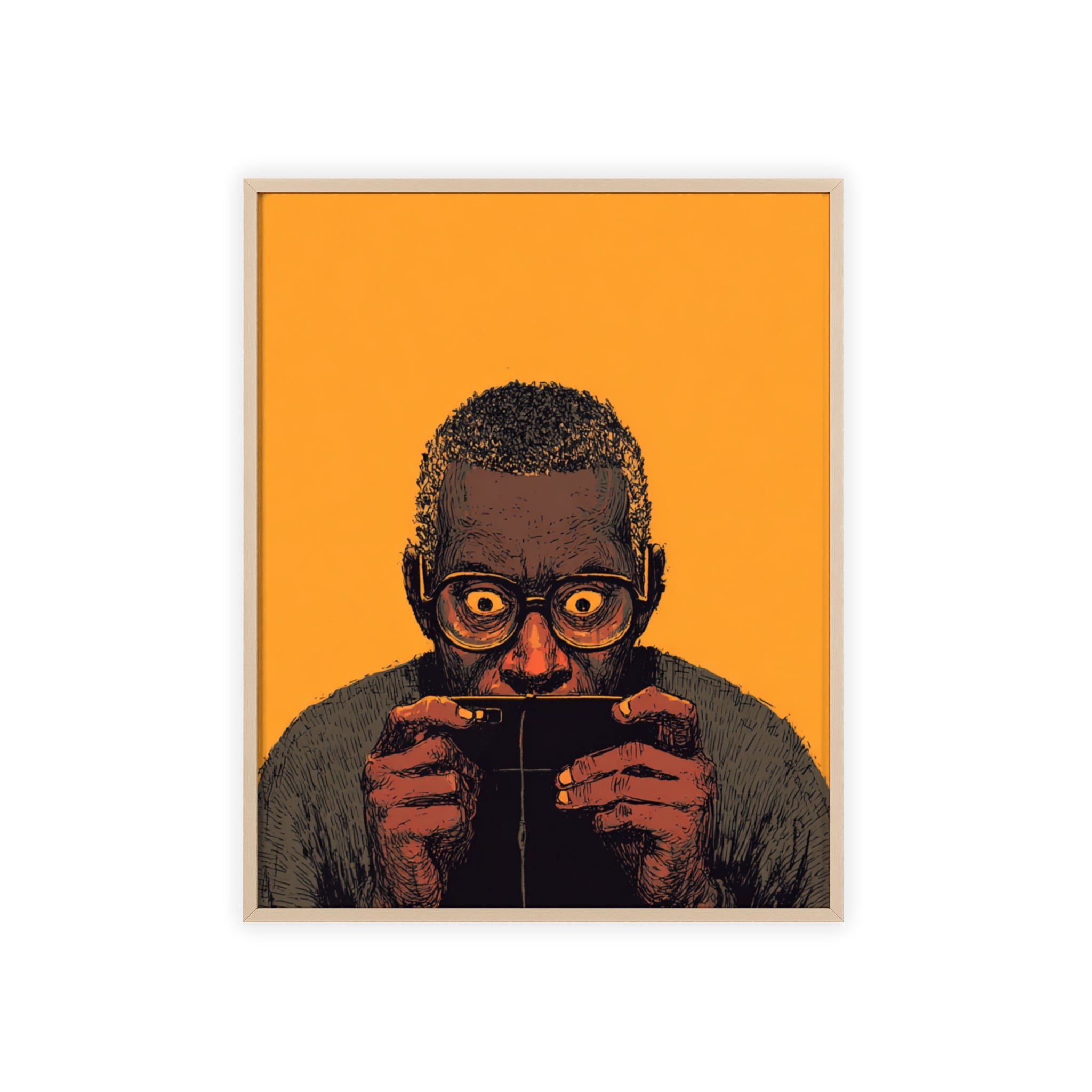 Comic Man Poster mit gelbem Hintergrund | Pop Art Wanddeko, Moderne Wandkunst, Street Art Style, Wanddeko Poster