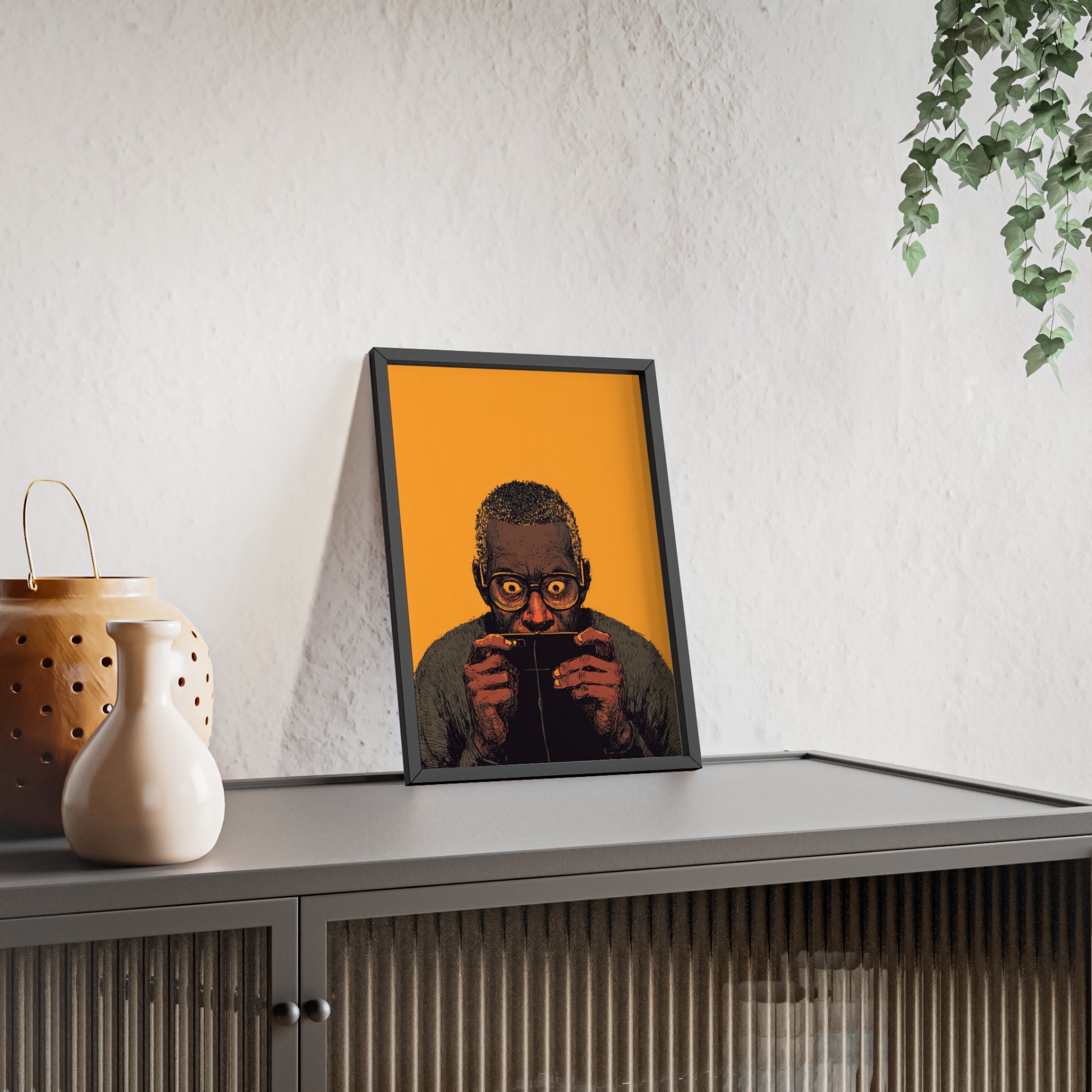 Comic Man Poster mit gelbem Hintergrund | Pop Art Wanddeko, Moderne Wandkunst, Street Art Style, Wanddeko Poster